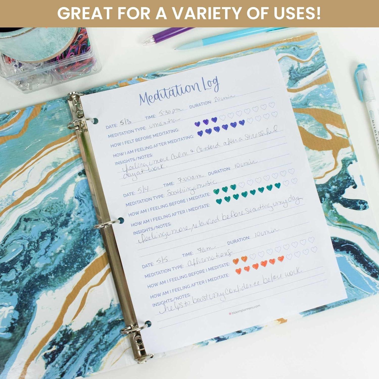 image:imagebloom daily planners 1Inch 3 Ring Binder for School Office Home Decorative 1 Binder Organizer for Standard Letter Size Paper 10 x 115 Gold MarbleGeode