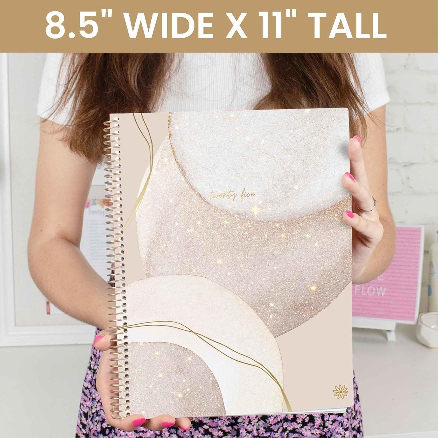 image:imagebloom daily planners 2025 85 x 11 Calendar Year Day Planner January 2025 December 2025 Weekly Monthly Dated Agenda Organizer with Stickers amp Tabs Brushed Beige85 x 11