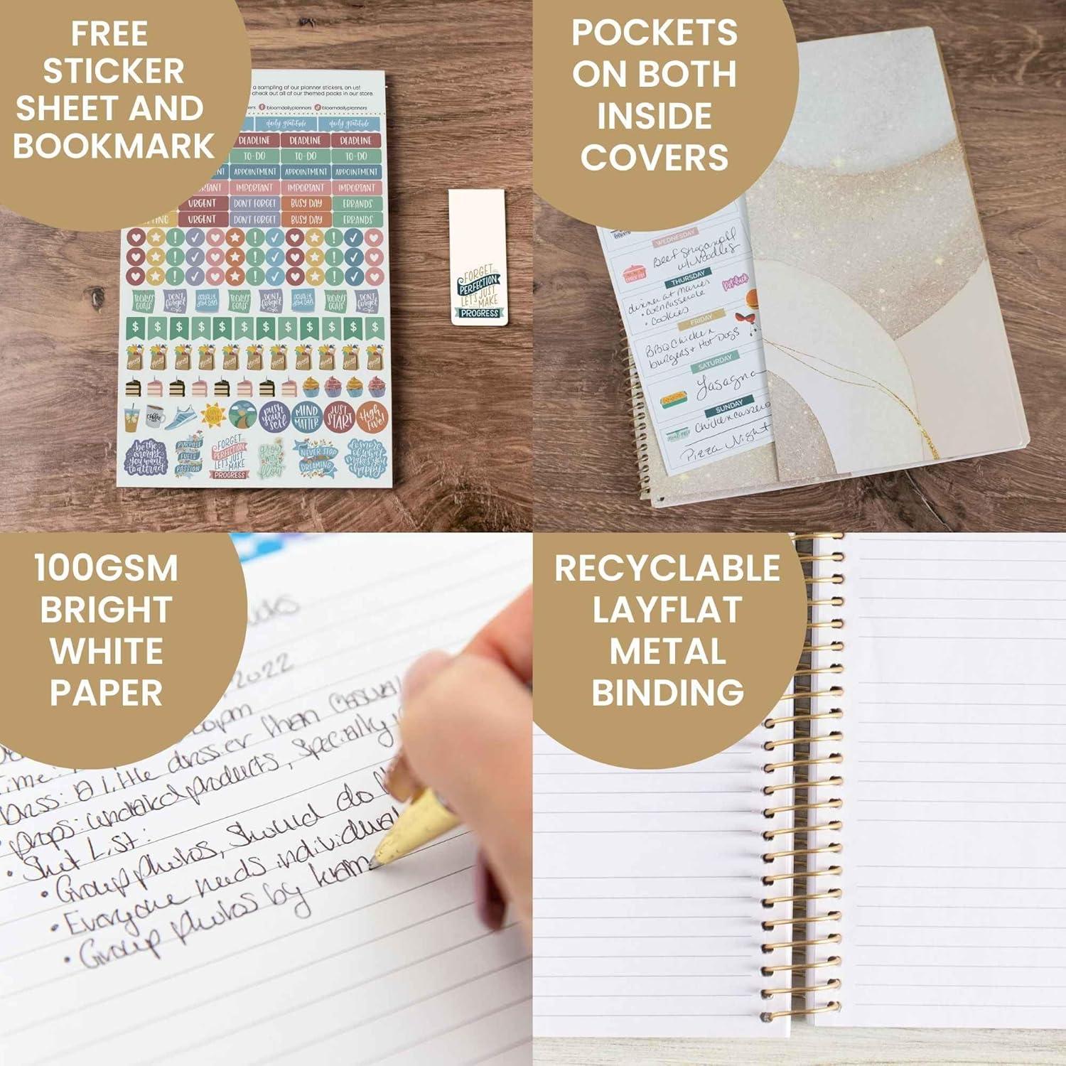 image:imagebloom daily planners 2025 85 x 11 Calendar Year Day Planner January 2025 December 2025 Weekly Monthly Dated Agenda Organizer with Stickers amp Tabs Brushed Beige85 x 11