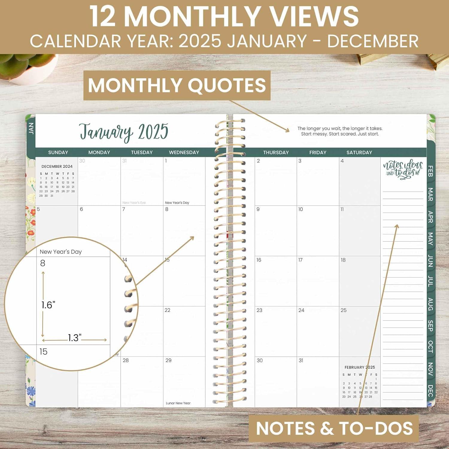 image:imagebloom daily planners 2025 Planner Calendar Year Day Planner January 2025 December 2025 55 x 825 WeeklyMonthly Agenda Organizer Book with Stickers amp Bookmark Garden Party BeigeBeige 2025