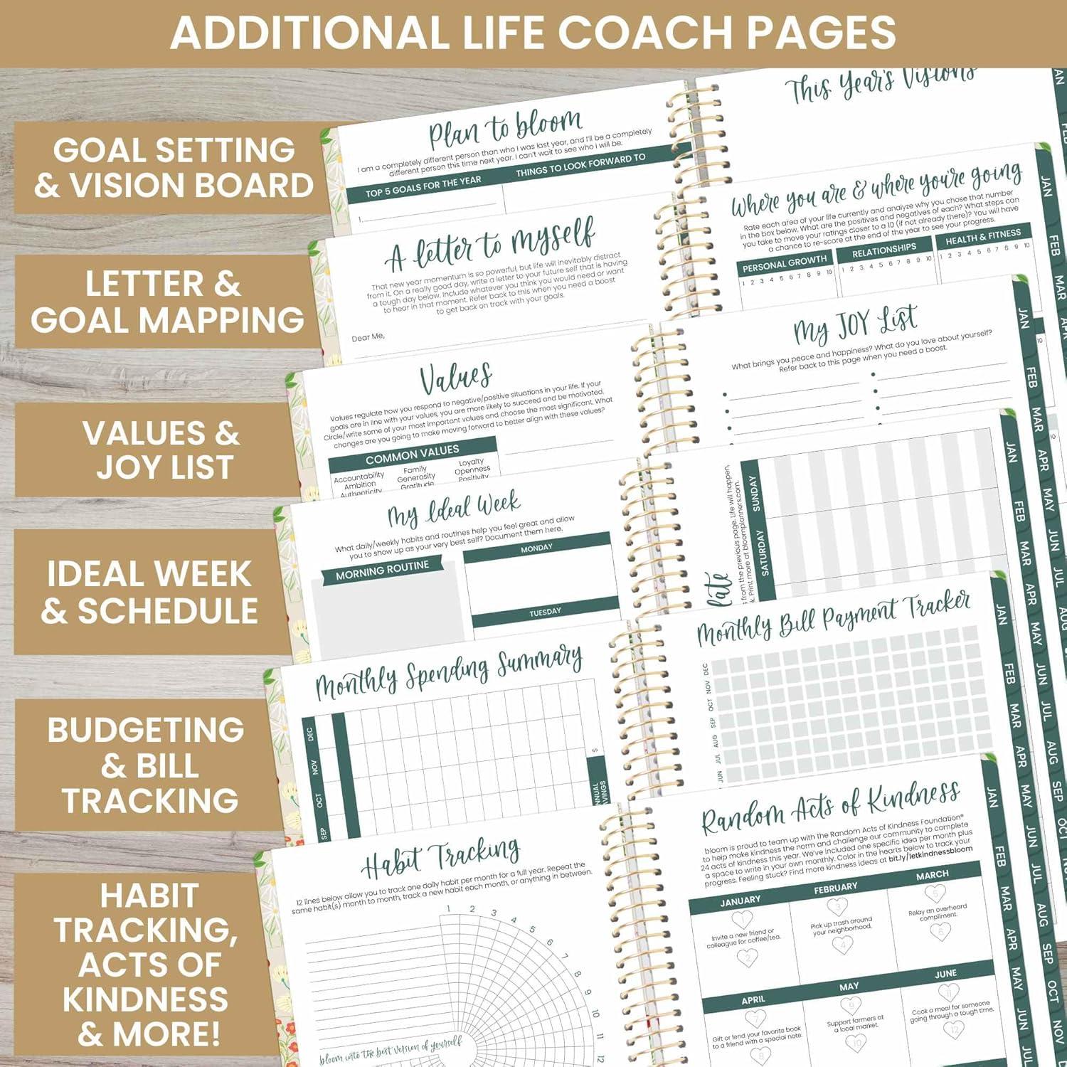 image:imagebloom daily planners 2025 Planner Calendar Year Day Planner January 2025 December 2025 55 x 825 WeeklyMonthly Agenda Organizer Book with Stickers amp Bookmark Garden Party BeigeBeige 2025