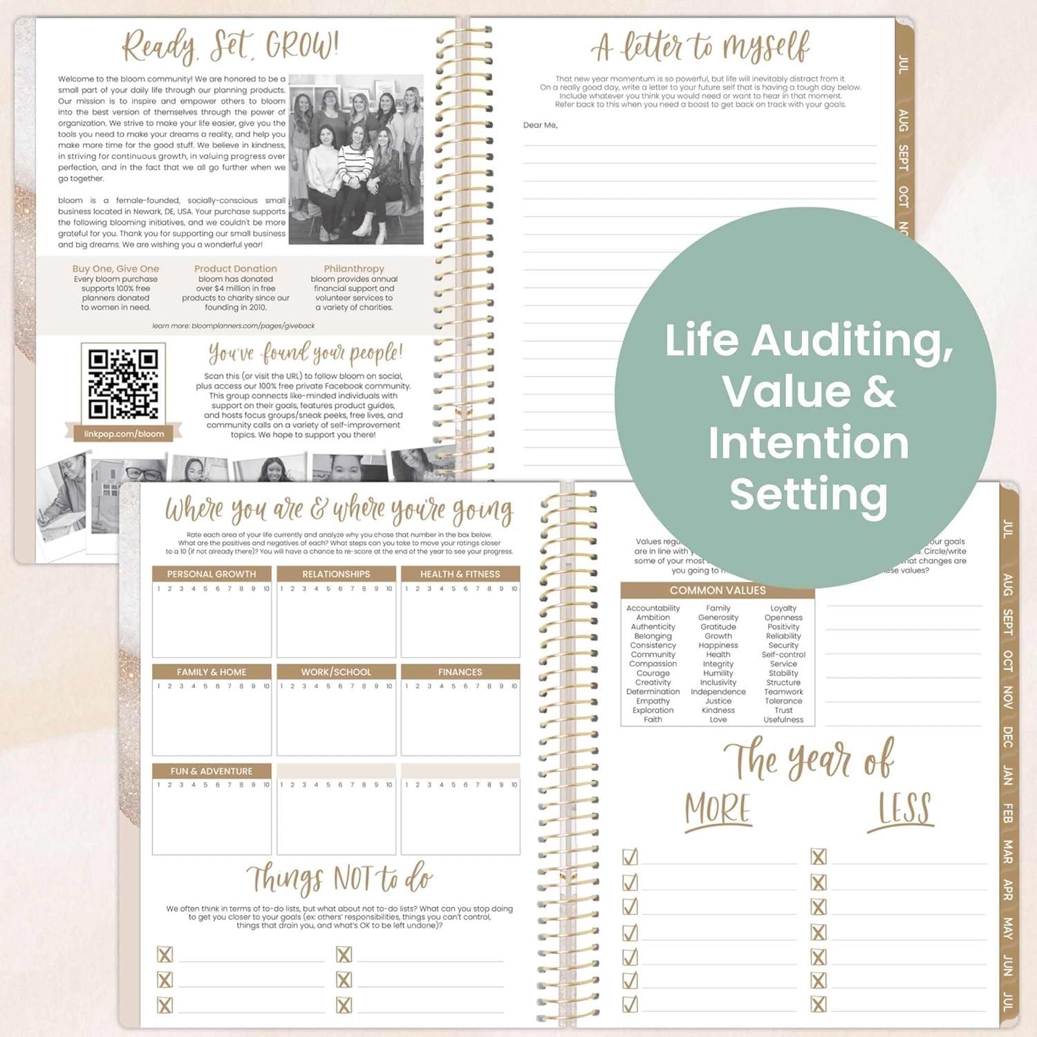 image:imagebloom daily planners 20252026 85 x 11 Academic Year Day Planner July 2025 July 2026 Aesthetic Weekly amp Monthly Dated Agenda Organizer with Stickers Brushed Beige