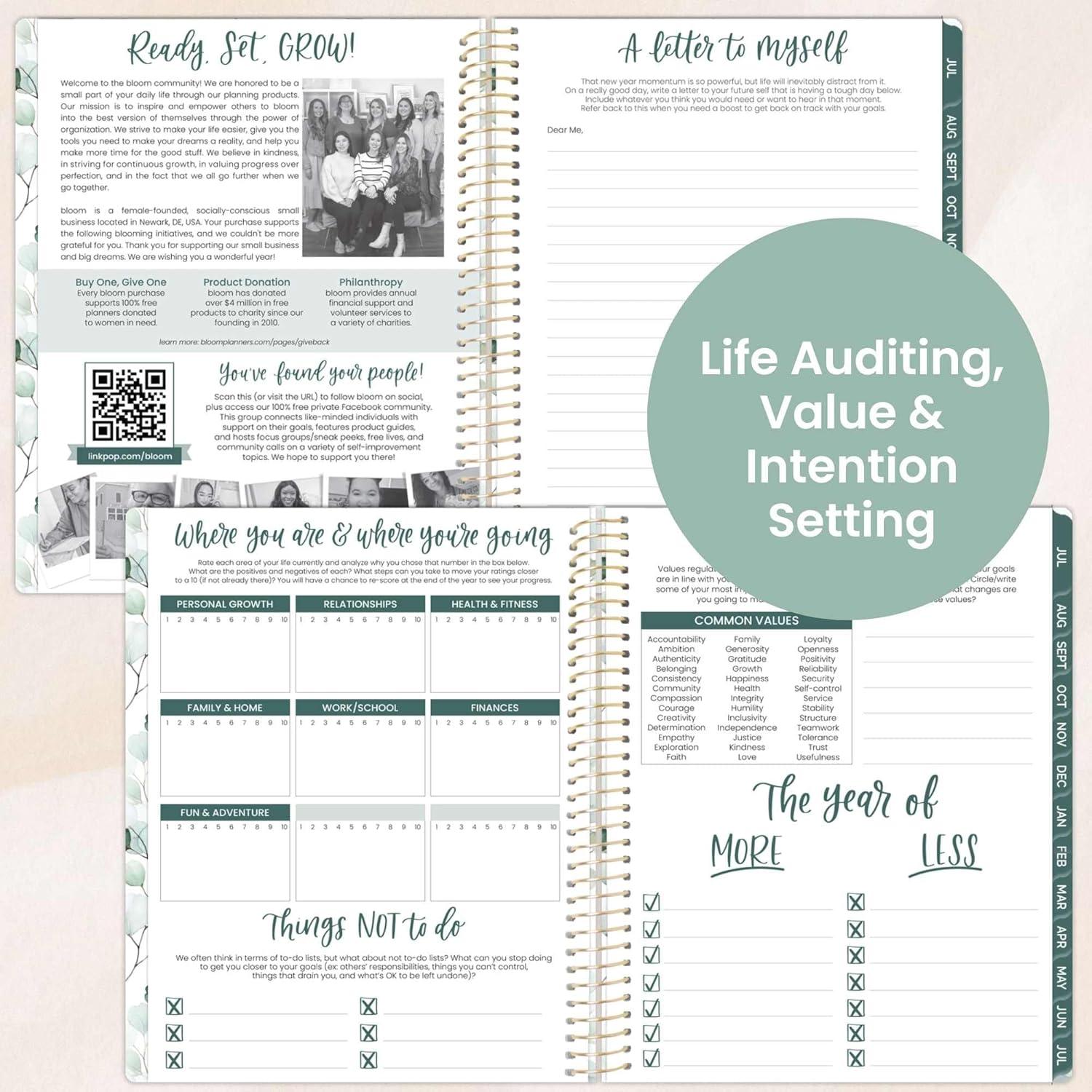 image:imagebloom daily planners 20252026 85 x 11 Academic Year Day Planner July 2025 July 2026 Weekly amp Monthly Dated Agenda Organizer with Stickers amp Tabs Boho GreeneryBoho Greenery 202526