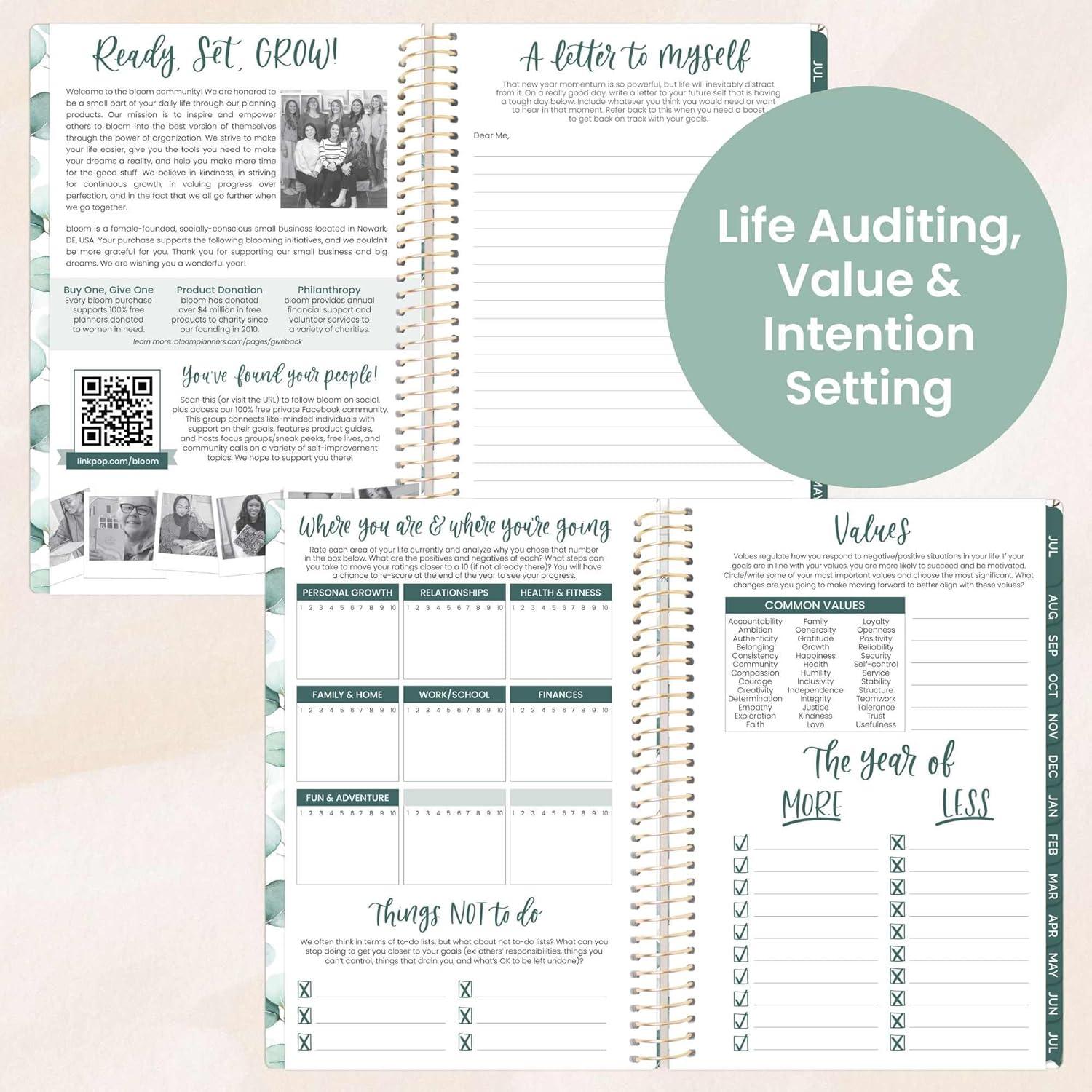 image:imagebloom daily planners 20252026 85 x 11 Academic Year Day Planner July 2025 July 2026 Weekly amp Monthly Dated Agenda Organizer with Stickers amp Tabs Boho GreeneryBoho Greenery 202526