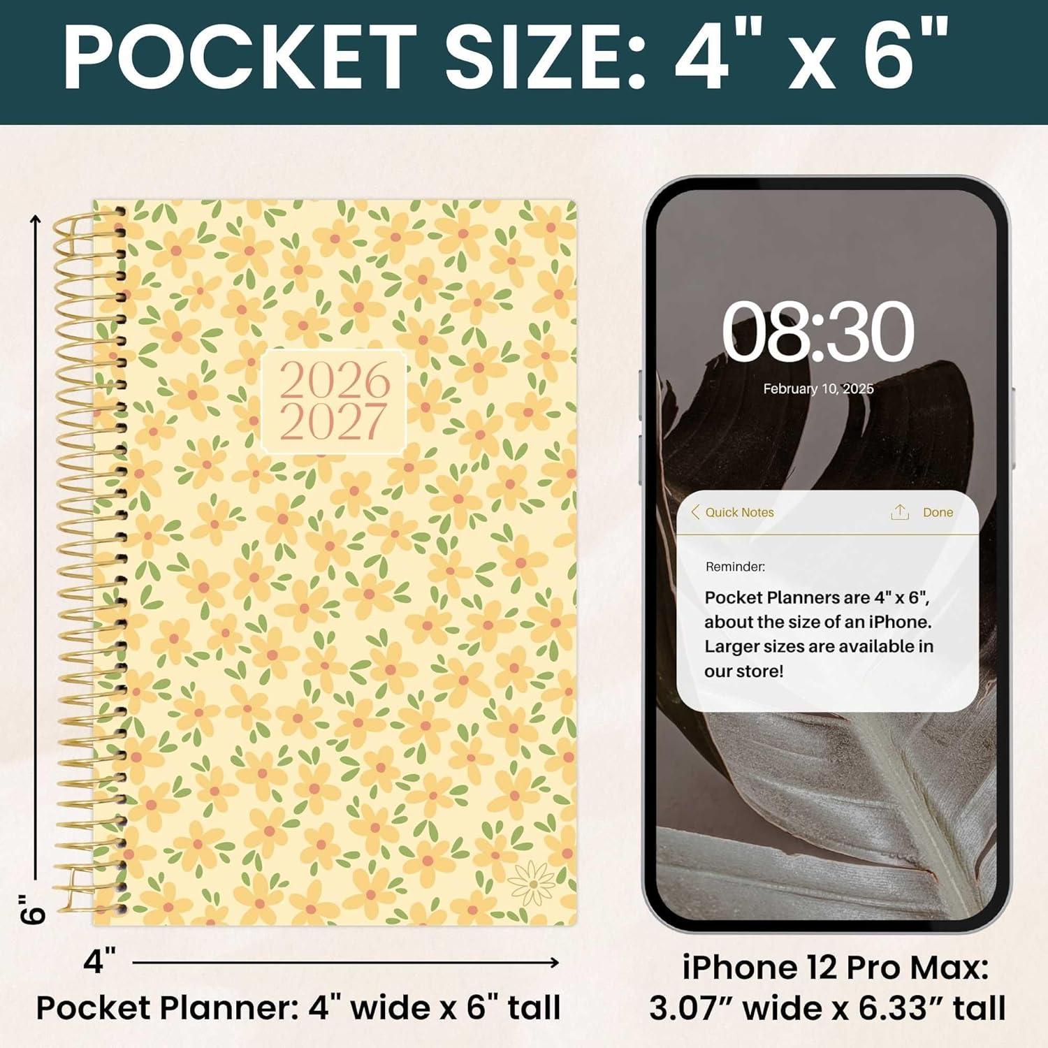 image:imagebloom daily planners 20252026 85 x 11 Academic Year Day Planner July 2025 July 2026 Weekly amp Monthly Dated Agenda Organizer with Stickers amp Tabs Garden Party BeigeButter Yellow Daisies 202627