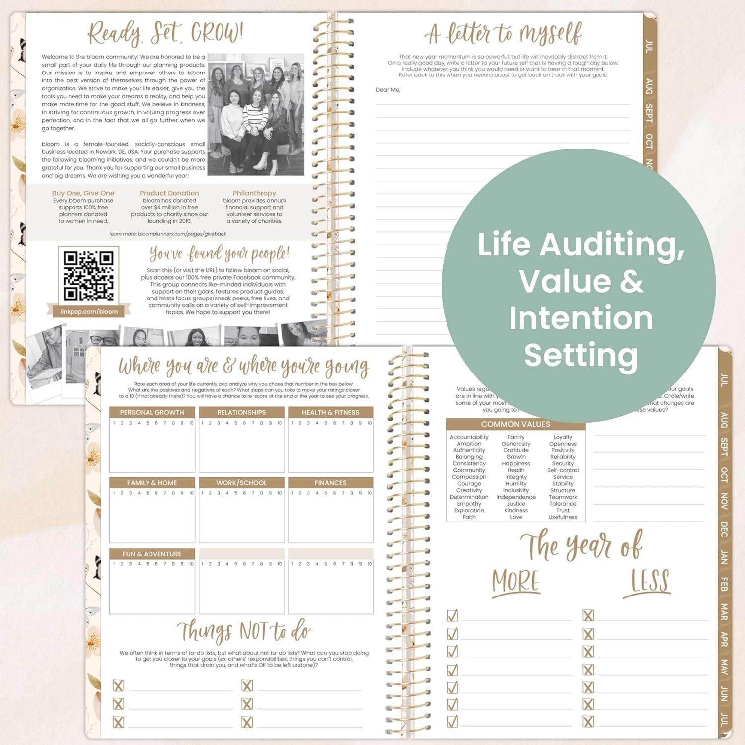 image:imagebloom daily planners 20252026 85 x 11 Academic Year Day Planner July 2025 July 2026 Weekly amp Monthly Dated Agenda Organizer with Stickers amp Tabs Butterfly Garden