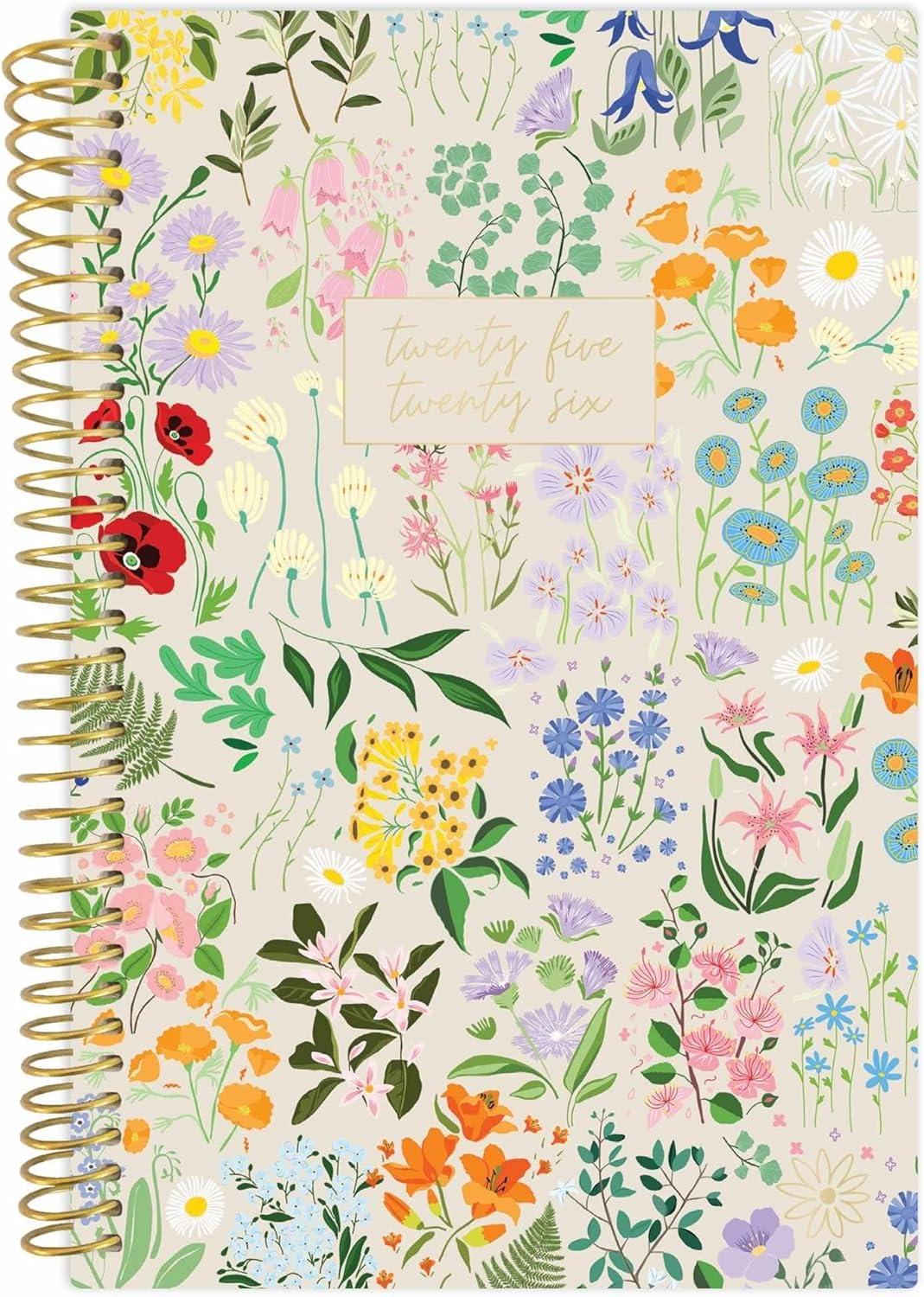 image:imagebloom daily planners 20252026 85 x 11 Academic Year Day Planner July 2025 July 2026 Weekly amp Monthly Dated Agenda Organizer with Stickers amp Tabs Garden Party BeigeGarden Party 202526