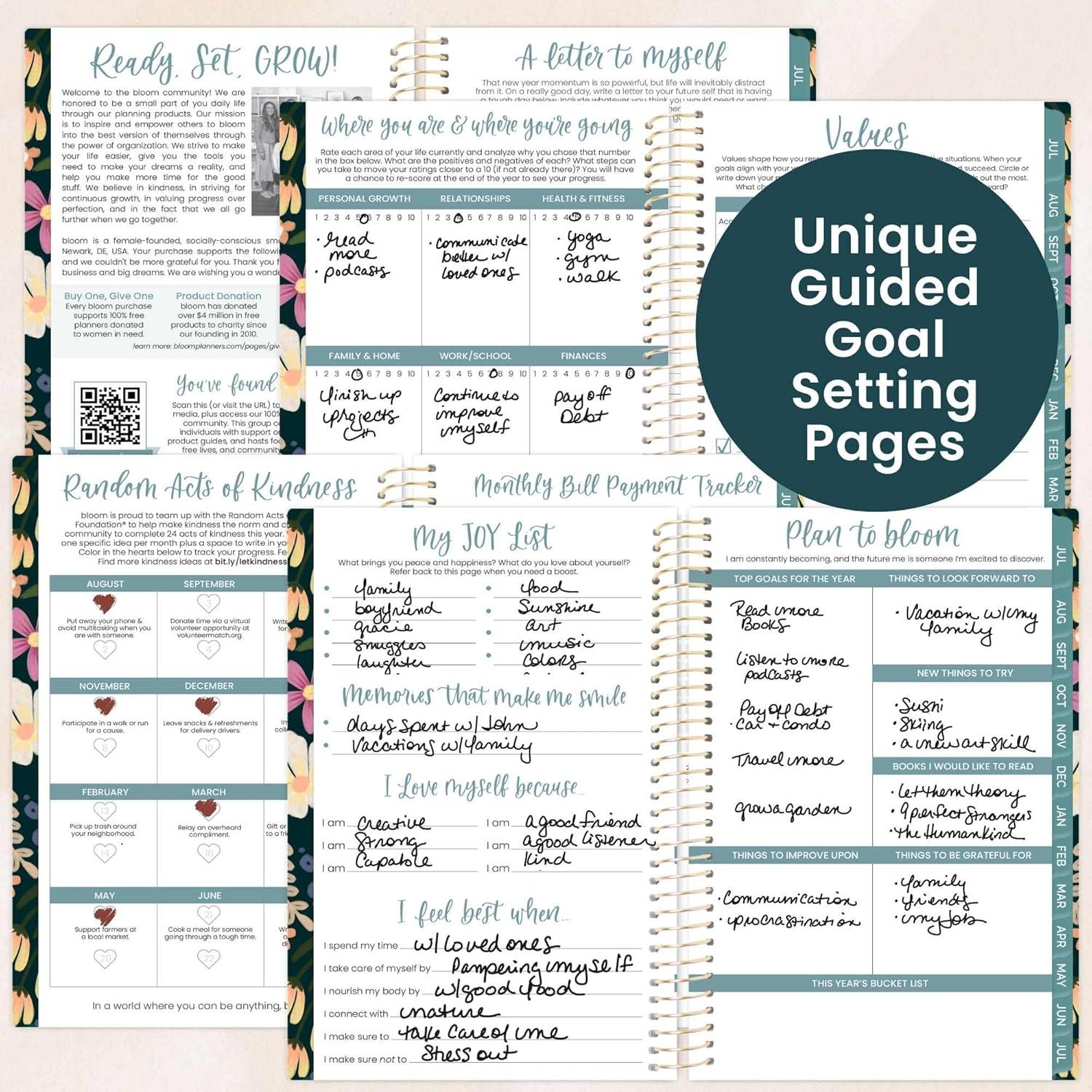 image:imagebloom daily planners 20252026 85 x 11 Academic Year Day Planner July 2025 July 2026 Weekly amp Monthly Dated Agenda Organizer with Stickers amp Tabs Garden Party BeigeBlooming Wildly 202627