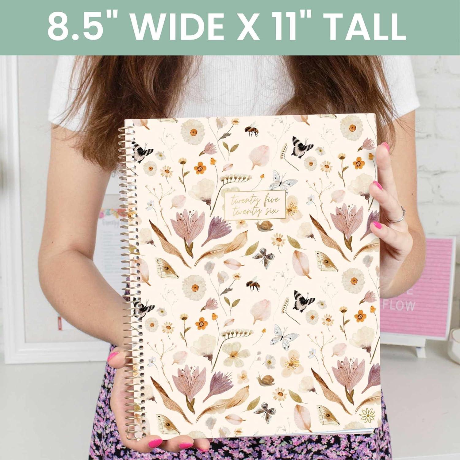 image:imagebloom daily planners 20252026 85 x 11 Academic Year Day Planner July 2025 July 2026 Weekly amp Monthly Dated Agenda Organizer with Stickers amp Tabs Butterfly Garden