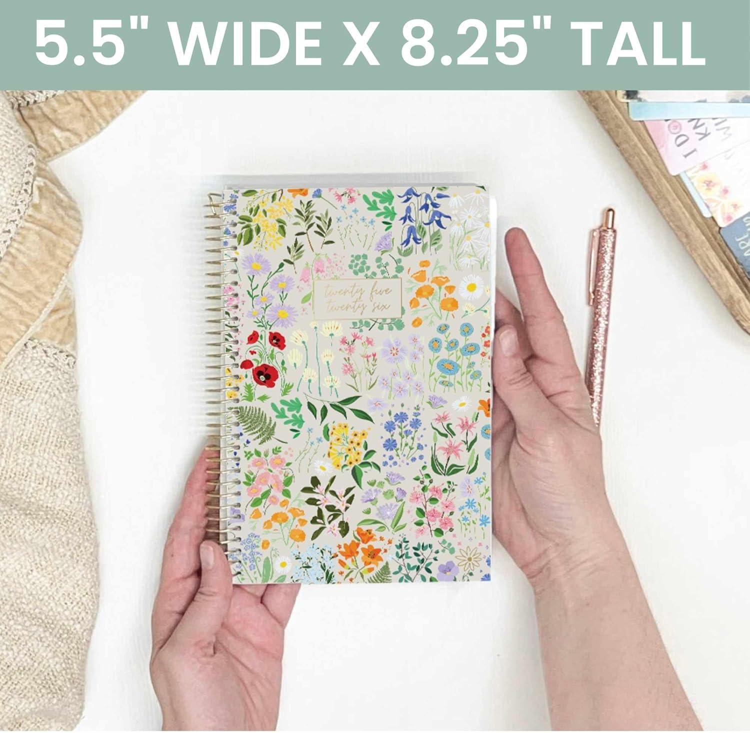 image:imagebloom daily planners 20252026 85 x 11 Academic Year Day Planner July 2025 July 2026 Weekly amp Monthly Dated Agenda Organizer with Stickers amp Tabs Garden Party BeigeGarden Party 202526