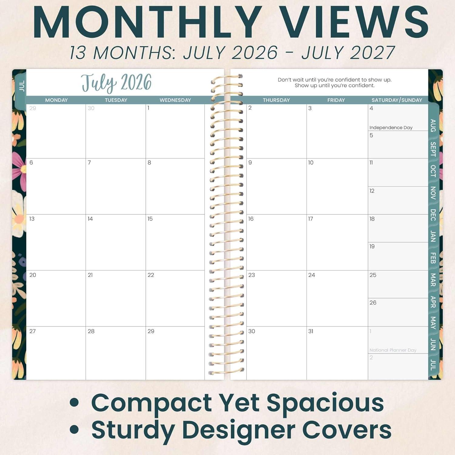 image:imagebloom daily planners 20252026 85 x 11 Academic Year Day Planner July 2025 July 2026 Weekly amp Monthly Dated Agenda Organizer with Stickers amp Tabs Garden Party BeigeBlooming Wildly 202627