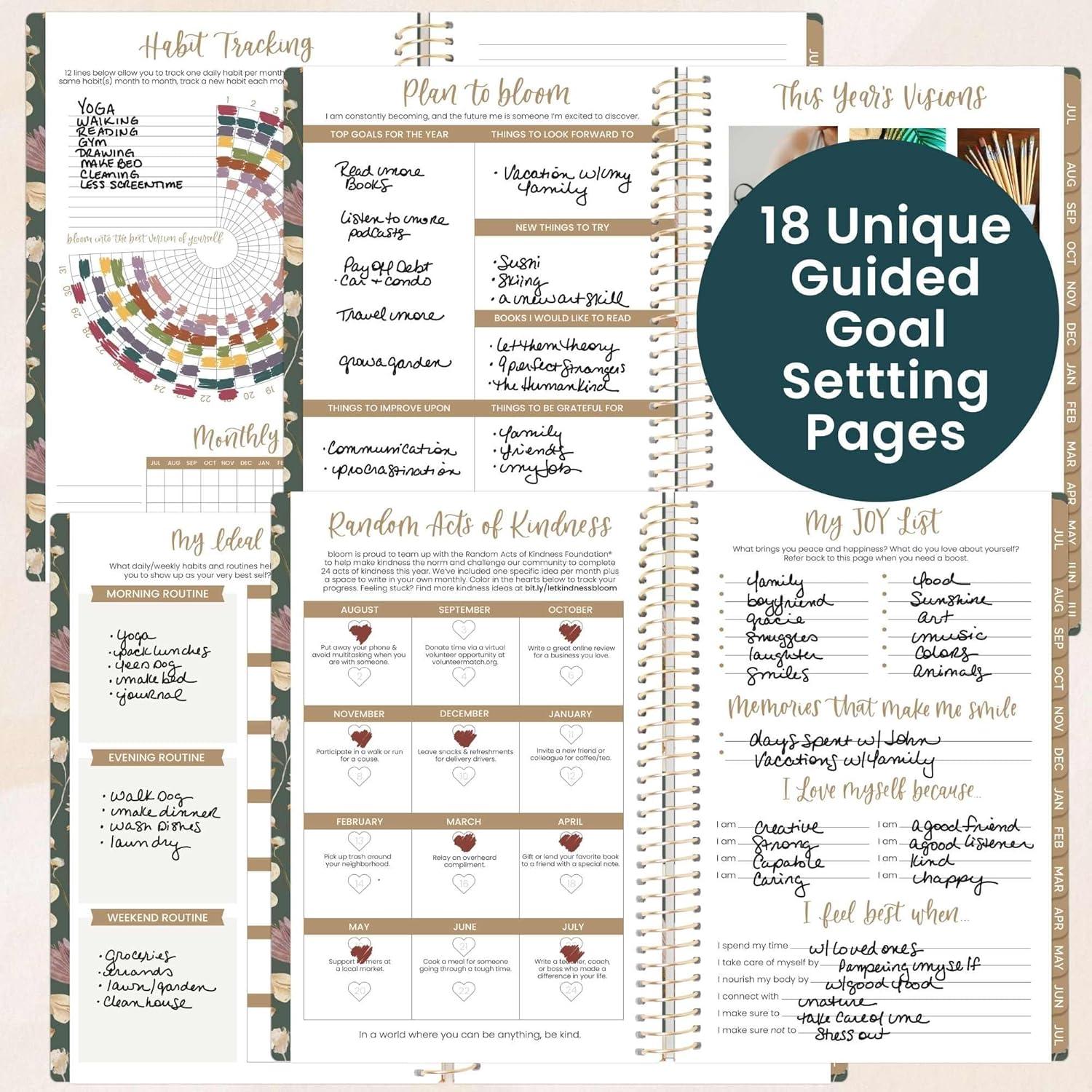 image:imagebloom daily planners 20252026 85 x 11 Academic Year Day Planner July 2025 July 2026 Weekly amp Monthly Dated Agenda Organizer with Stickers amp Tabs Garden Party BeigeButterfly Garden 202627