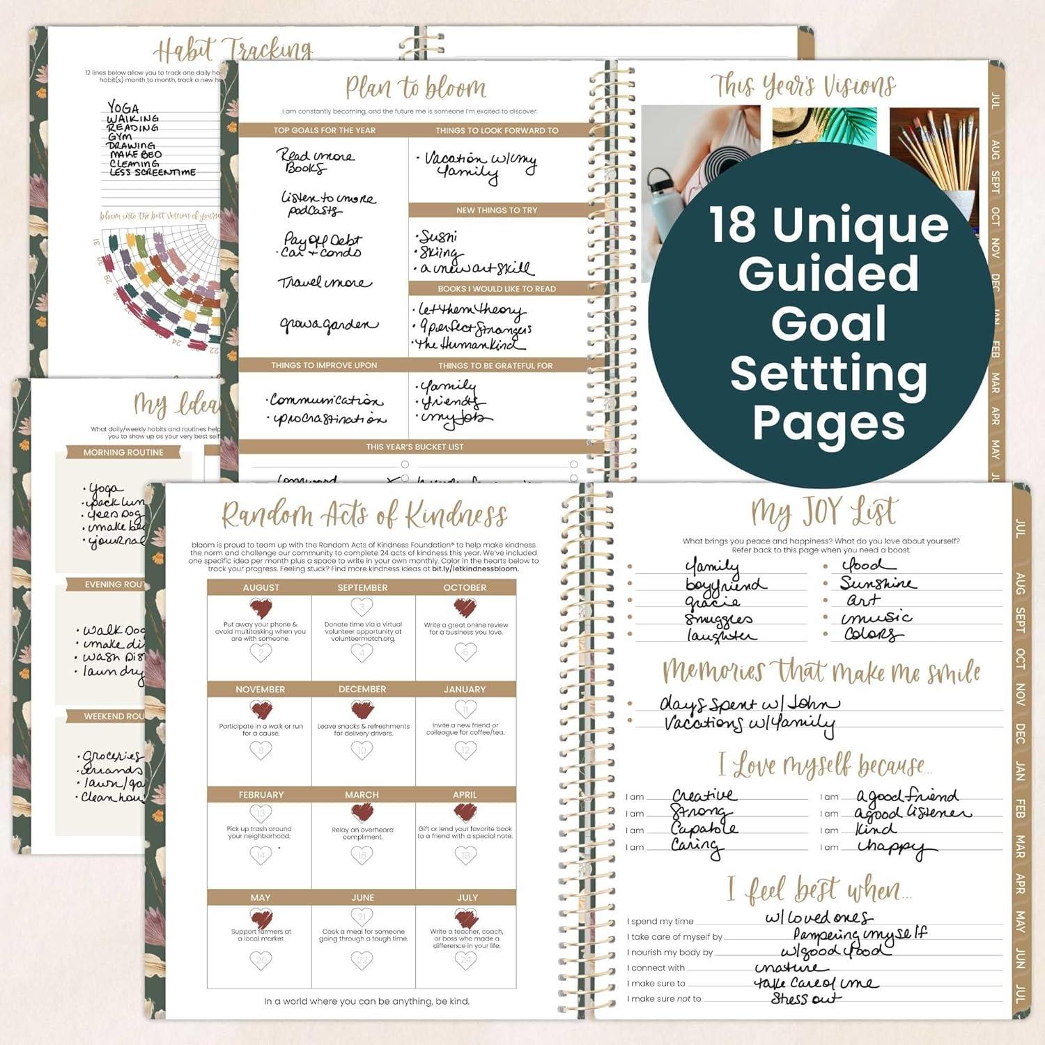 image:imagebloom daily planners 20252026 85 x 11 Academic Year Day Planner July 2025 July 2026 Weekly amp Monthly Dated Agenda Organizer with Stickers amp Tabs Garden Party BeigeButterfly Garden 202627