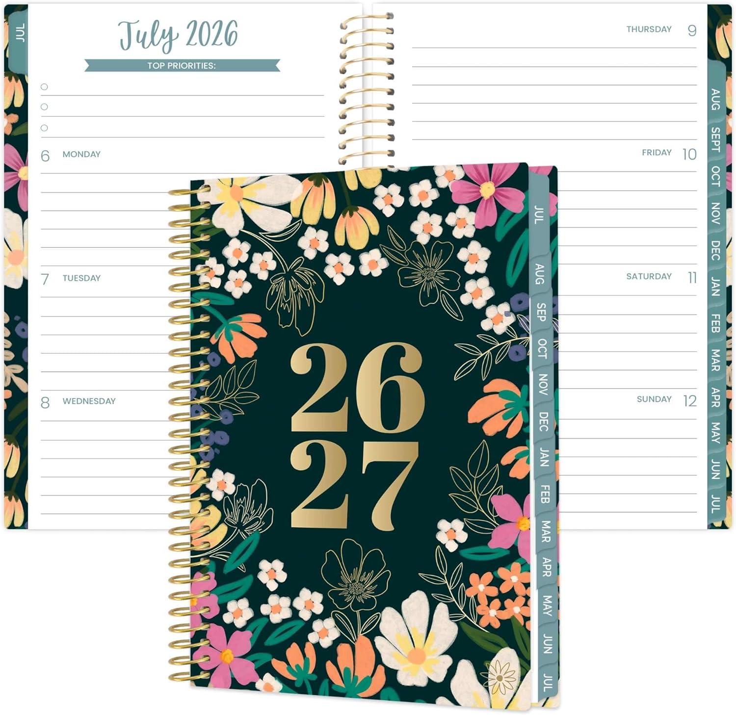 image:imagebloom daily planners 20252026 85 x 11 Academic Year Day Planner July 2025 July 2026 Weekly amp Monthly Dated Agenda Organizer with Stickers amp Tabs Garden Party BeigeBlooming Wildly 202627