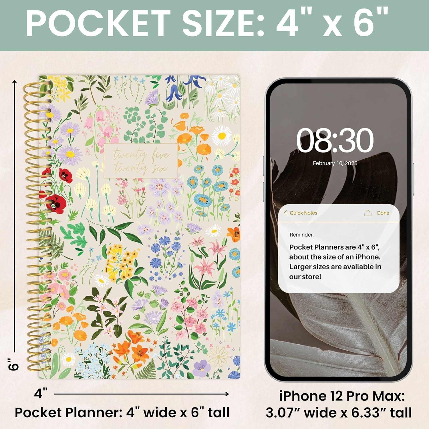 image:imagebloom daily planners 20252026 85 x 11 Academic Year Day Planner July 2025 July 2026 Weekly amp Monthly Dated Agenda Organizer with Stickers amp Tabs Garden Party BeigeGarden Party 202526
