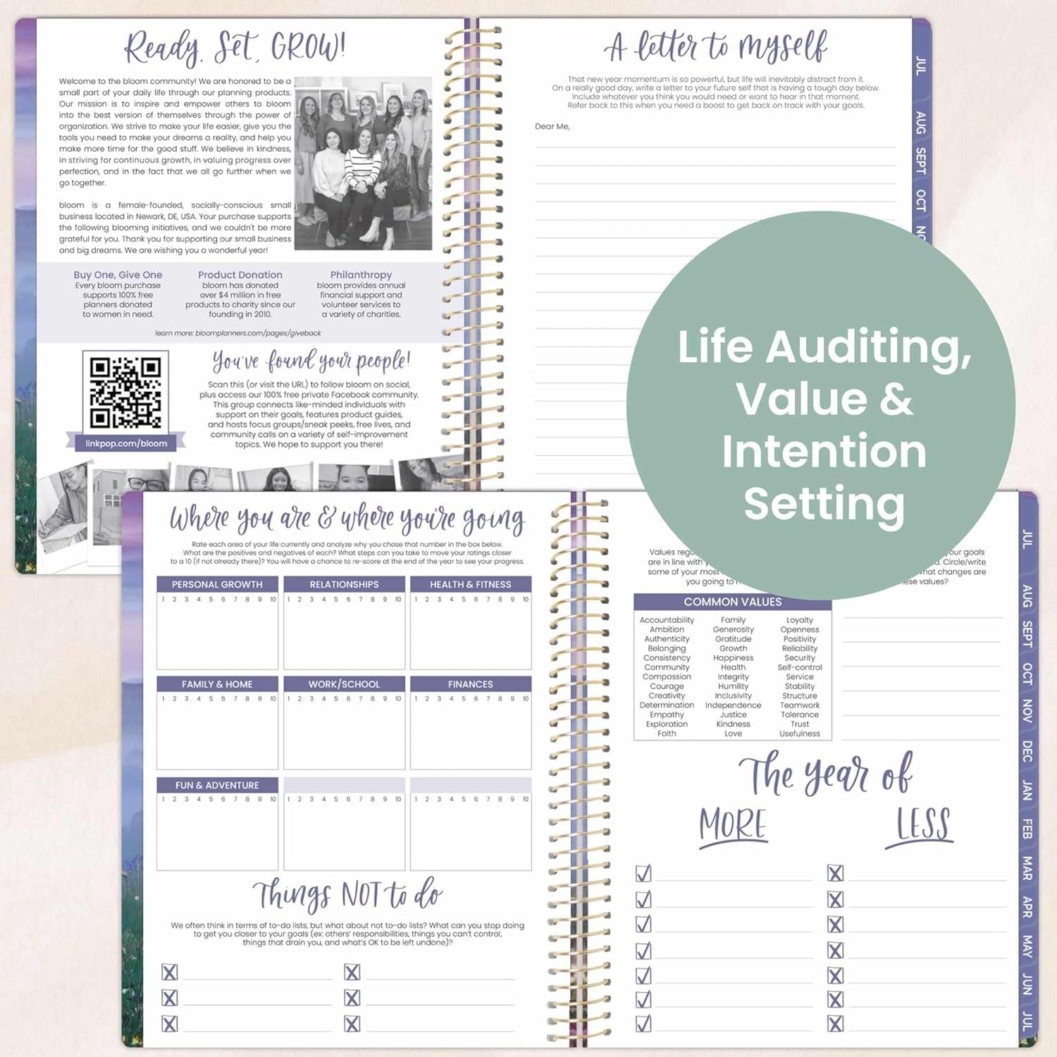 image:imagebloom daily planners 20252026 85 x 11 Academic Year Day Planner July 2025 July 2026 Weekly amp Monthly Dated Agenda Organizer with Stickers amp Tabs Mystical Mountains