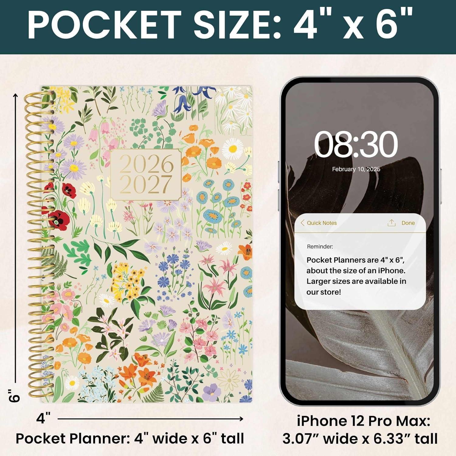 image:imagebloom daily planners 20252026 85 x 11 Academic Year Day Planner July 2025 July 2026 Weekly amp Monthly Dated Agenda Organizer with Stickers amp Tabs Garden Party BeigeGarden Party 202627