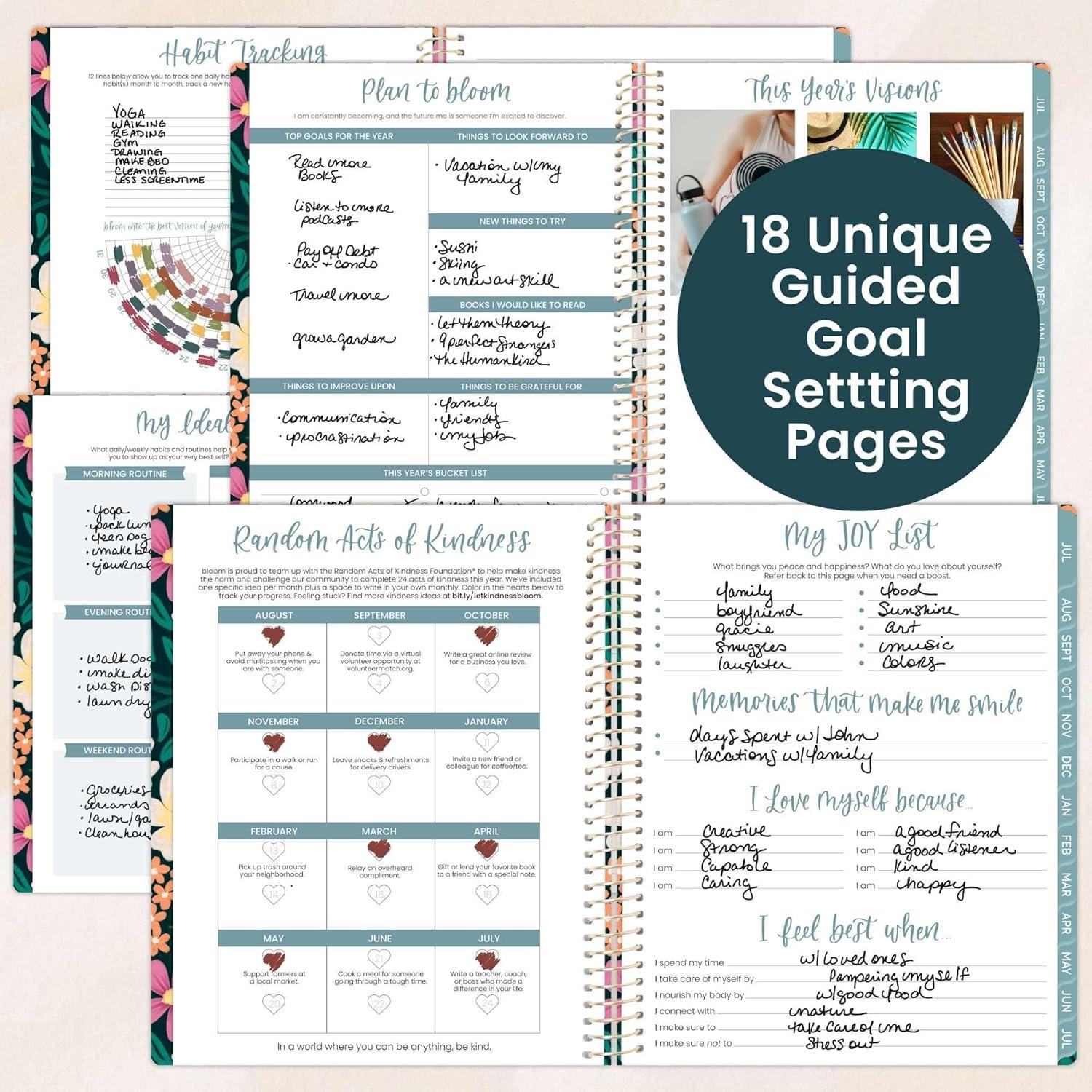 image:imagebloom daily planners 20252026 85 x 11 Academic Year Day Planner July 2025 July 2026 Weekly amp Monthly Dated Agenda Organizer with Stickers amp Tabs Garden Party BeigeBlooming Wildly 202627