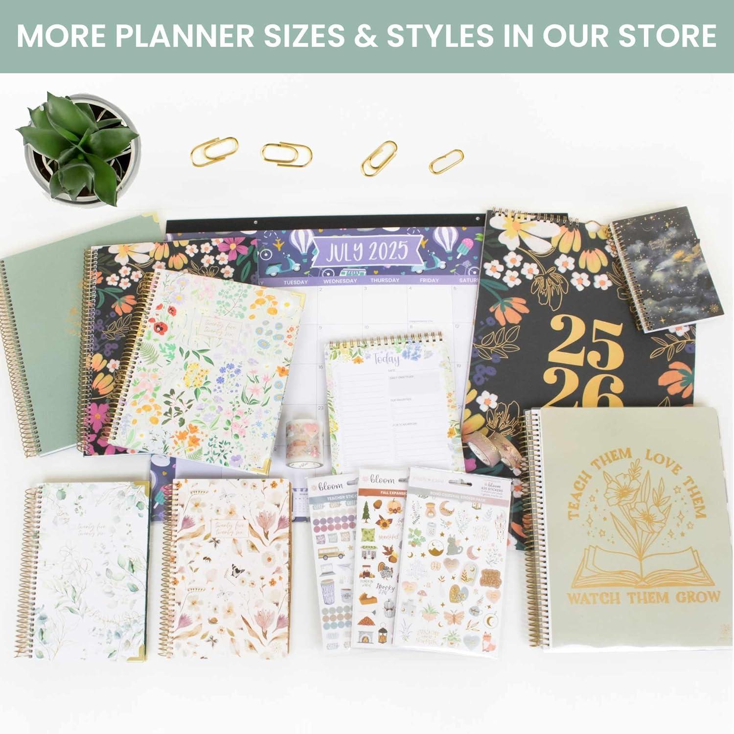 image:imagebloom daily planners 20252026 85 x 11 Academic Year Day Planner July 2025 July 2026 Weekly amp Monthly Dated Agenda Organizer with Stickers amp Tabs Garden Party BeigeGarden Party 202526