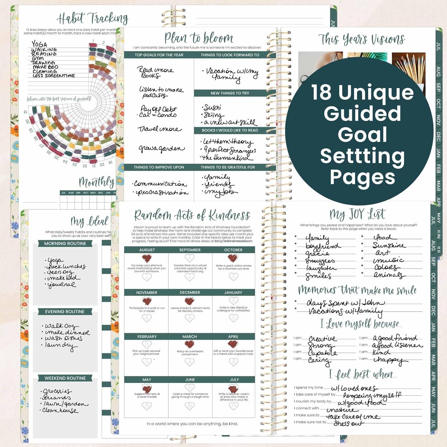 image:imagebloom daily planners 20252026 85 x 11 Academic Year Day Planner July 2025 July 2026 Weekly amp Monthly Dated Agenda Organizer with Stickers amp Tabs Garden Party BeigeGarden Party 202627