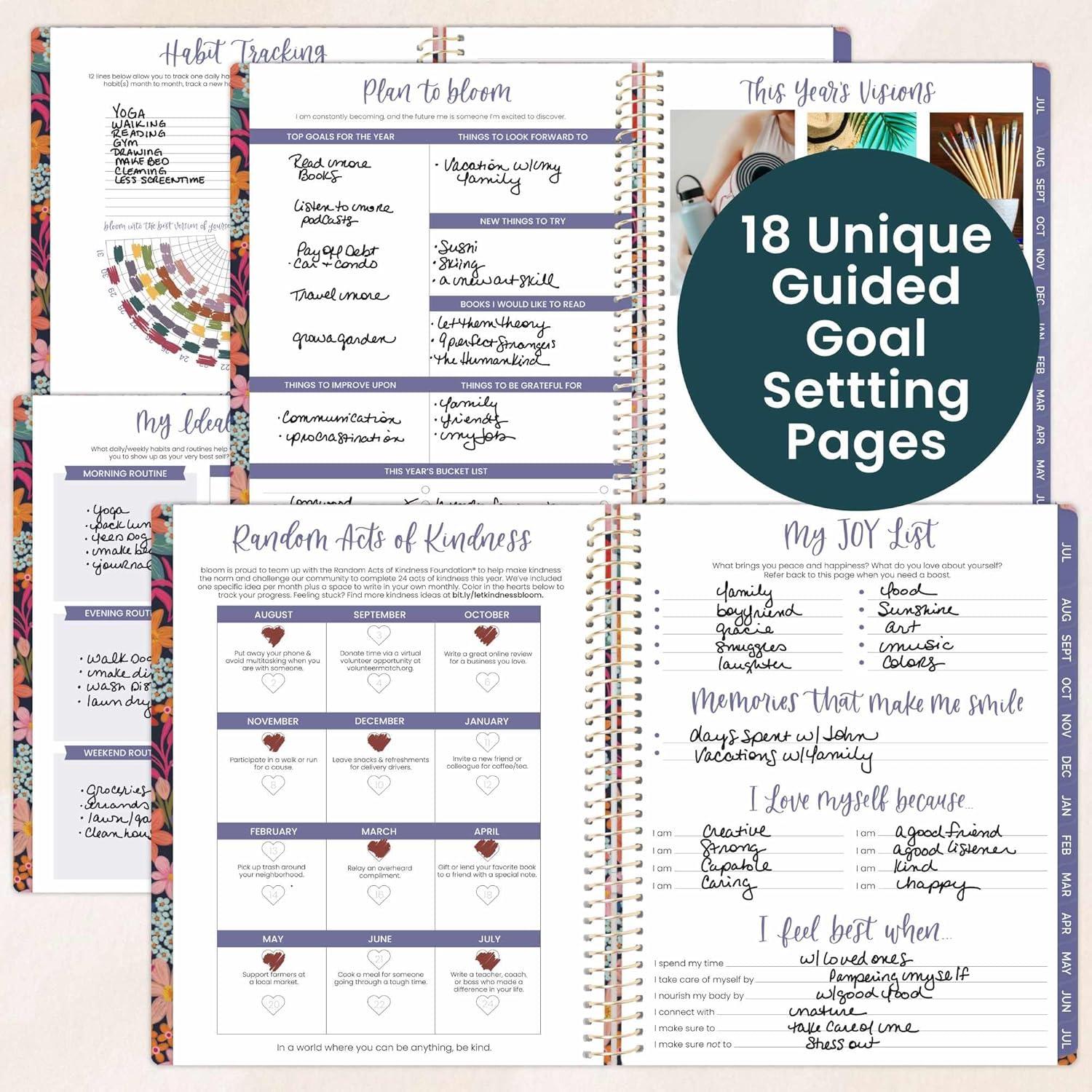 image:imagebloom daily planners 20252026 85 x 11 Academic Year Day Planner July 2025 July 2026 Weekly amp Monthly Dated Agenda Organizer with Stickers amp Tabs Garden Party BeigeFloral Fiesta 202627