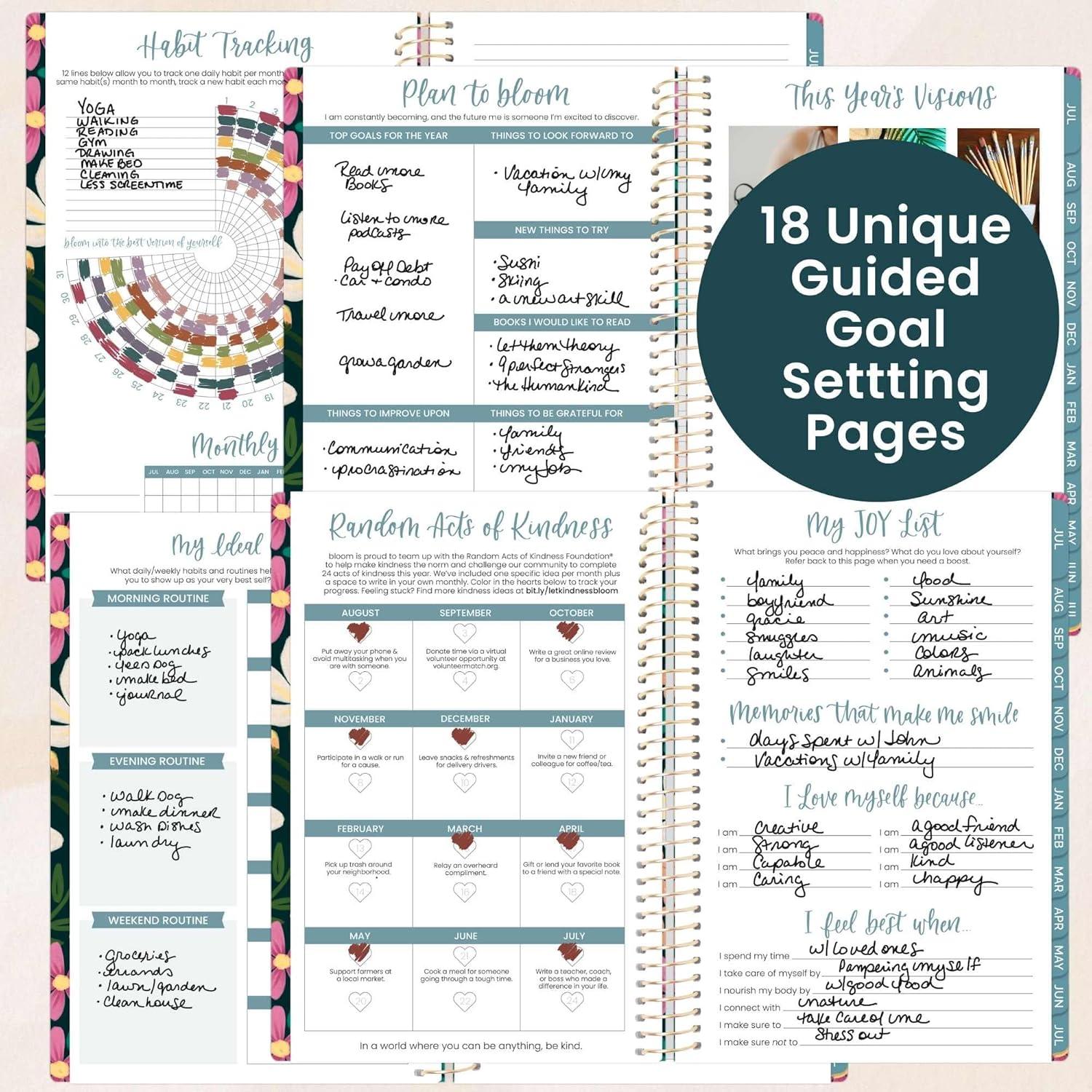 image:imagebloom daily planners 20252026 85 x 11 Academic Year Day Planner July 2025 July 2026 Weekly amp Monthly Dated Agenda Organizer with Stickers amp Tabs Garden Party BeigeBlooming Wildly 202627