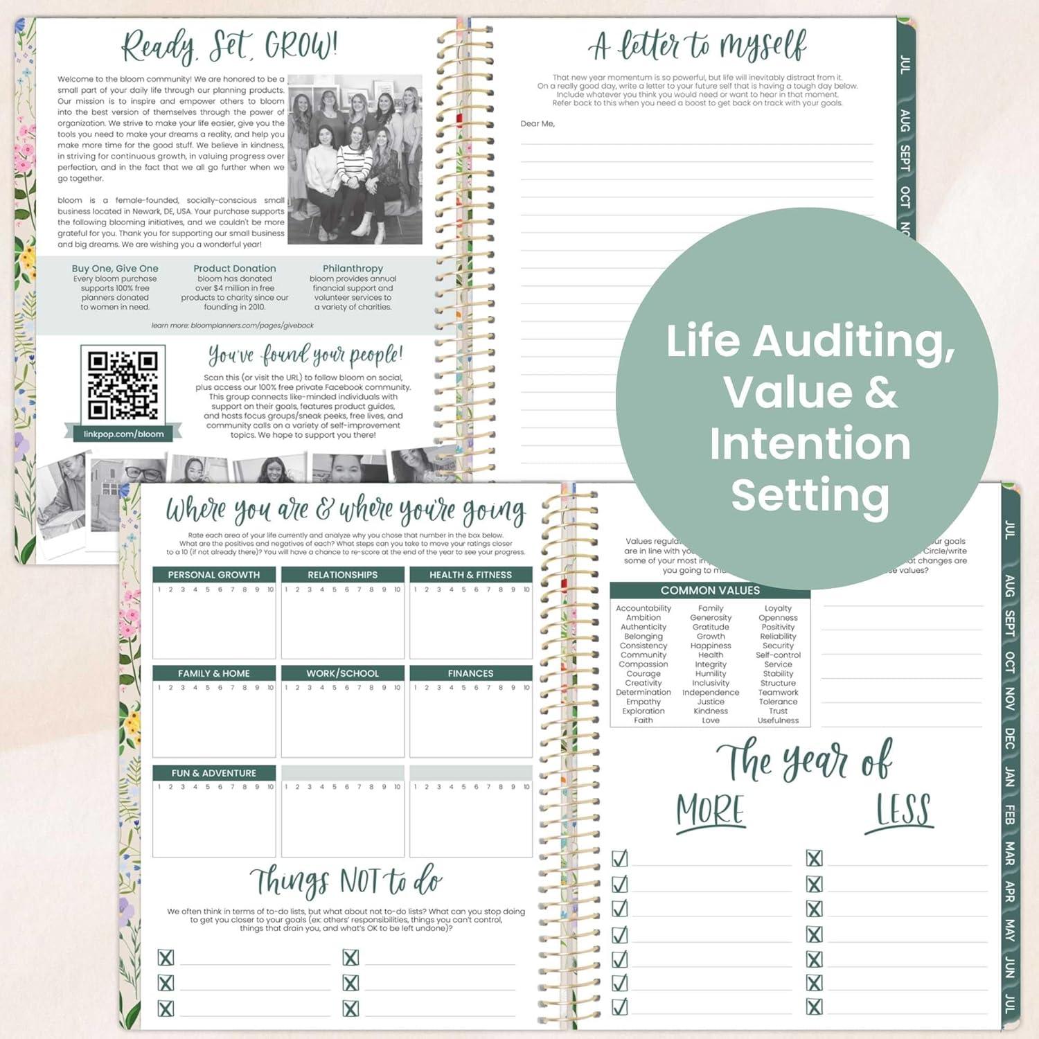 image:imagebloom daily planners 20252026 85 x 11 Academic Year Day Planner July 2025 July 2026 Weekly amp Monthly Dated Agenda Organizer with Stickers amp Tabs Garden Party BeigeGarden Party 202526