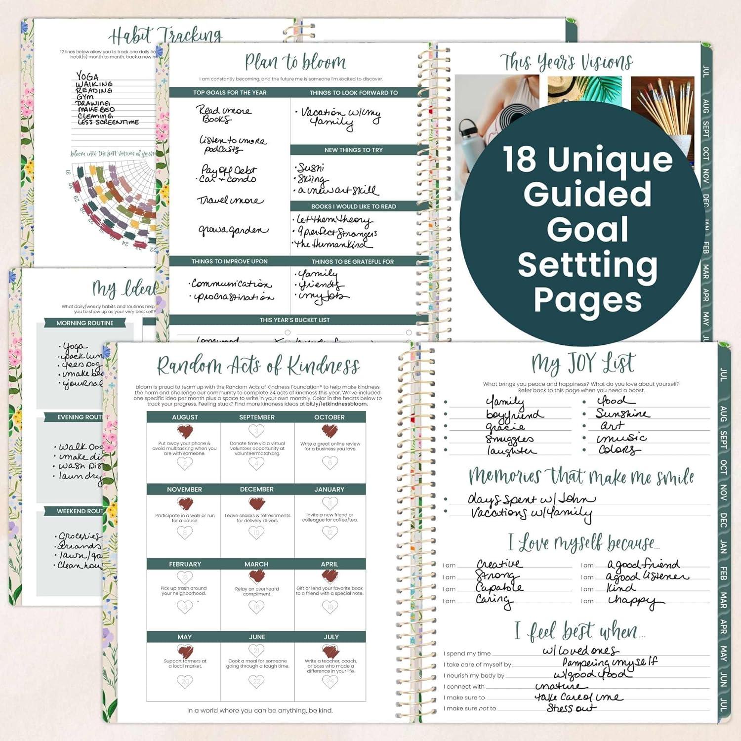 image:imagebloom daily planners 20252026 85 x 11 Academic Year Day Planner July 2025 July 2026 Weekly amp Monthly Dated Agenda Organizer with Stickers amp Tabs Garden Party BeigeGarden Party 202627