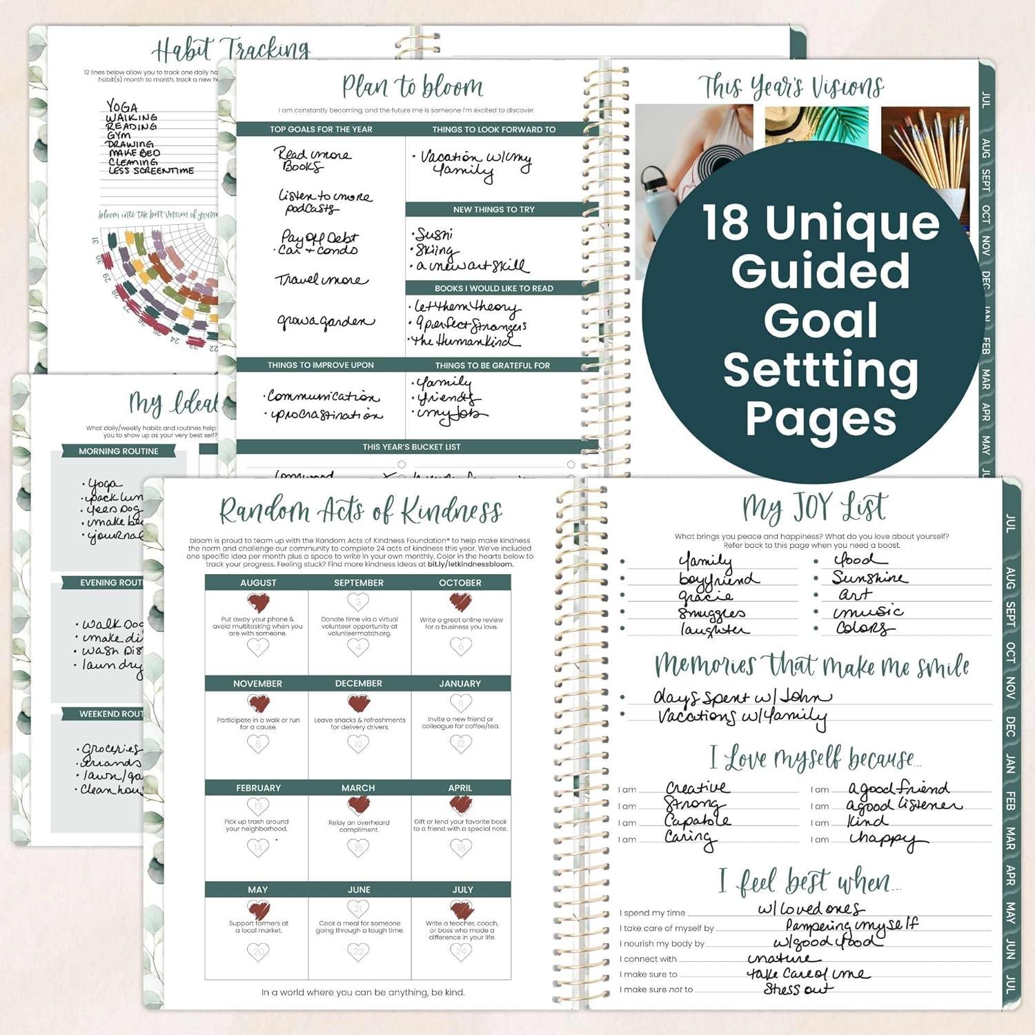 image:imagebloom daily planners 20252026 85 x 11 Academic Year Day Planner July 2025 July 2026 Weekly amp Monthly Dated Agenda Organizer with Stickers amp Tabs Boho GreeneryBoho Greenery 202627