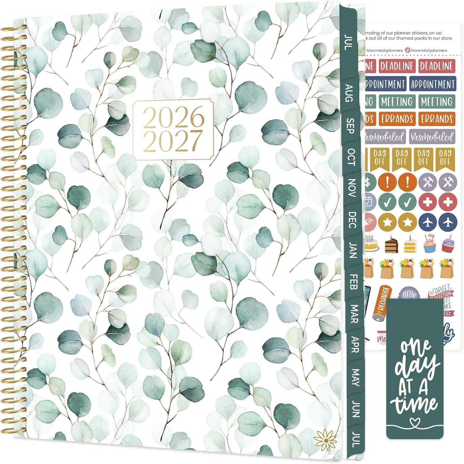 image:imagebloom daily planners 20252026 85 x 11 Academic Year Day Planner July 2025 July 2026 Weekly amp Monthly Dated Agenda Organizer with Stickers amp Tabs Boho GreeneryBoho Greenery 202627