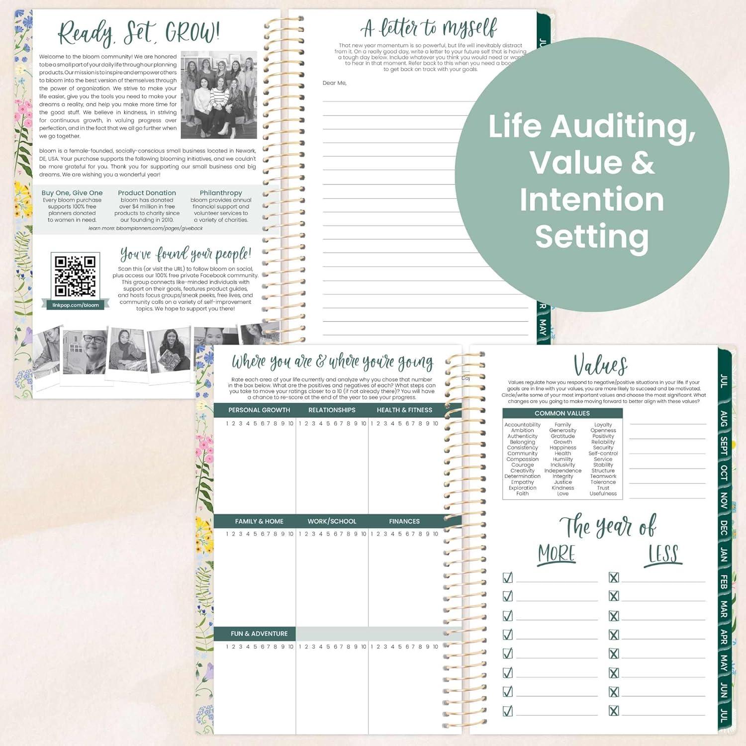image:imagebloom daily planners 20252026 85 x 11 Academic Year Day Planner July 2025 July 2026 Weekly amp Monthly Dated Agenda Organizer with Stickers amp Tabs Garden Party BeigeGarden Party 202526