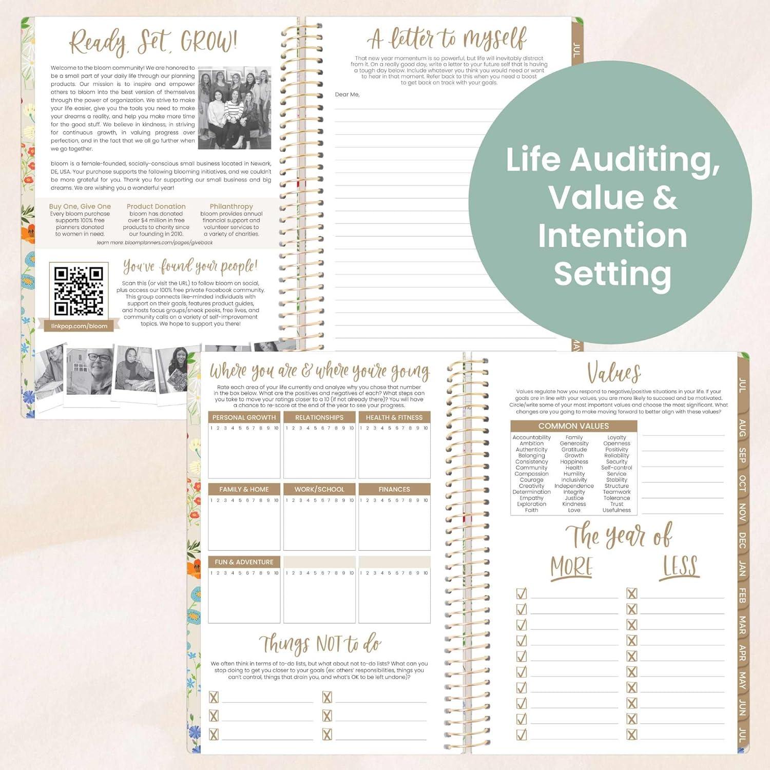 image:imagebloom daily planners 20252026 85 x 11 Academic Year Day Planner July 2025 July 2026 Weekly amp Monthly Dated Agenda Organizer with Stickers amp Tabs Garden Party BeigeGarden Party 202526