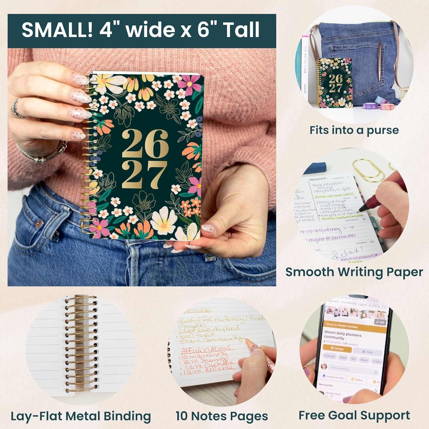 image:imagebloom daily planners 20252026 85 x 11 Academic Year Day Planner July 2025 July 2026 Weekly amp Monthly Dated Agenda Organizer with Stickers amp Tabs Garden Party BeigeBlooming Wildly 202627