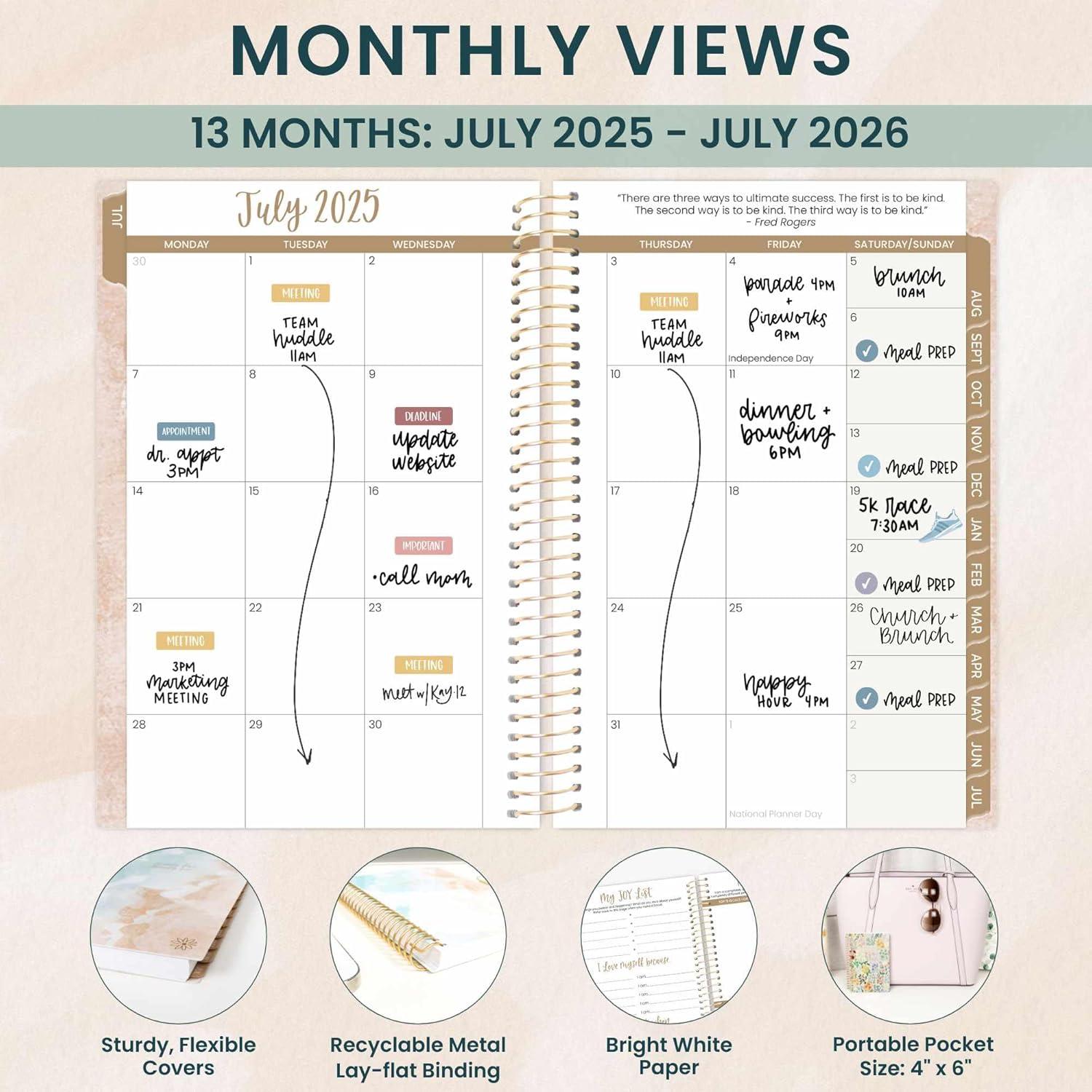 image:imagebloom daily planners 20252026 Academic Year Pocket Planner July 2025 July 2026 4 x 6 MINI Weekly Monthly Agenda Organizer amp Calendar Book Ocean Oasis