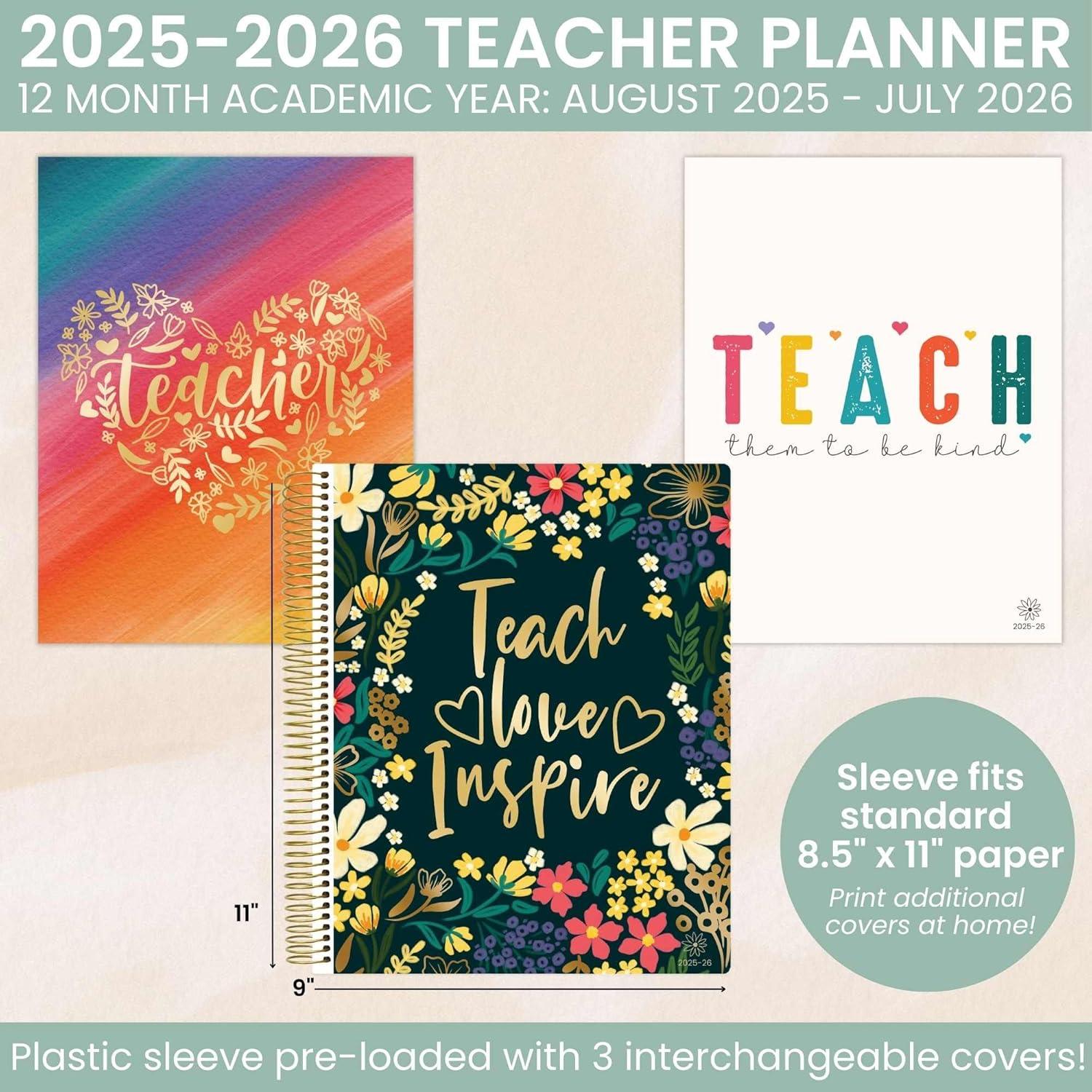 image:imagebloom daily planners 20252026 Teacher Planner amp Sticker Pack Bundle Academic Planner amp Organizer School Themed Sticker Pack Bright Planning Set for Educators Homeschool
