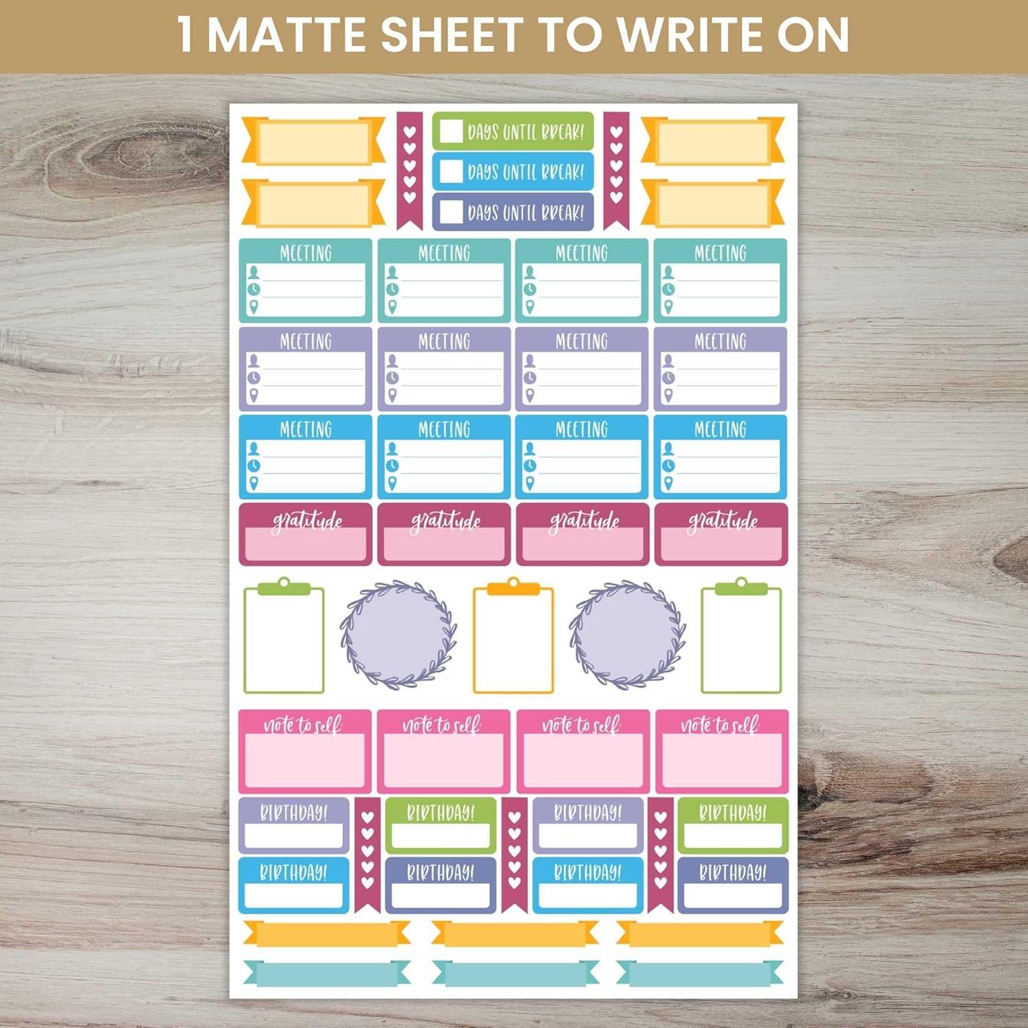 image:imagebloom daily planners 20252026 Teacher Planner amp Sticker Pack Bundle Academic Planner amp Organizer School Themed Sticker Pack Bright Planning Set for Educators Homeschool
