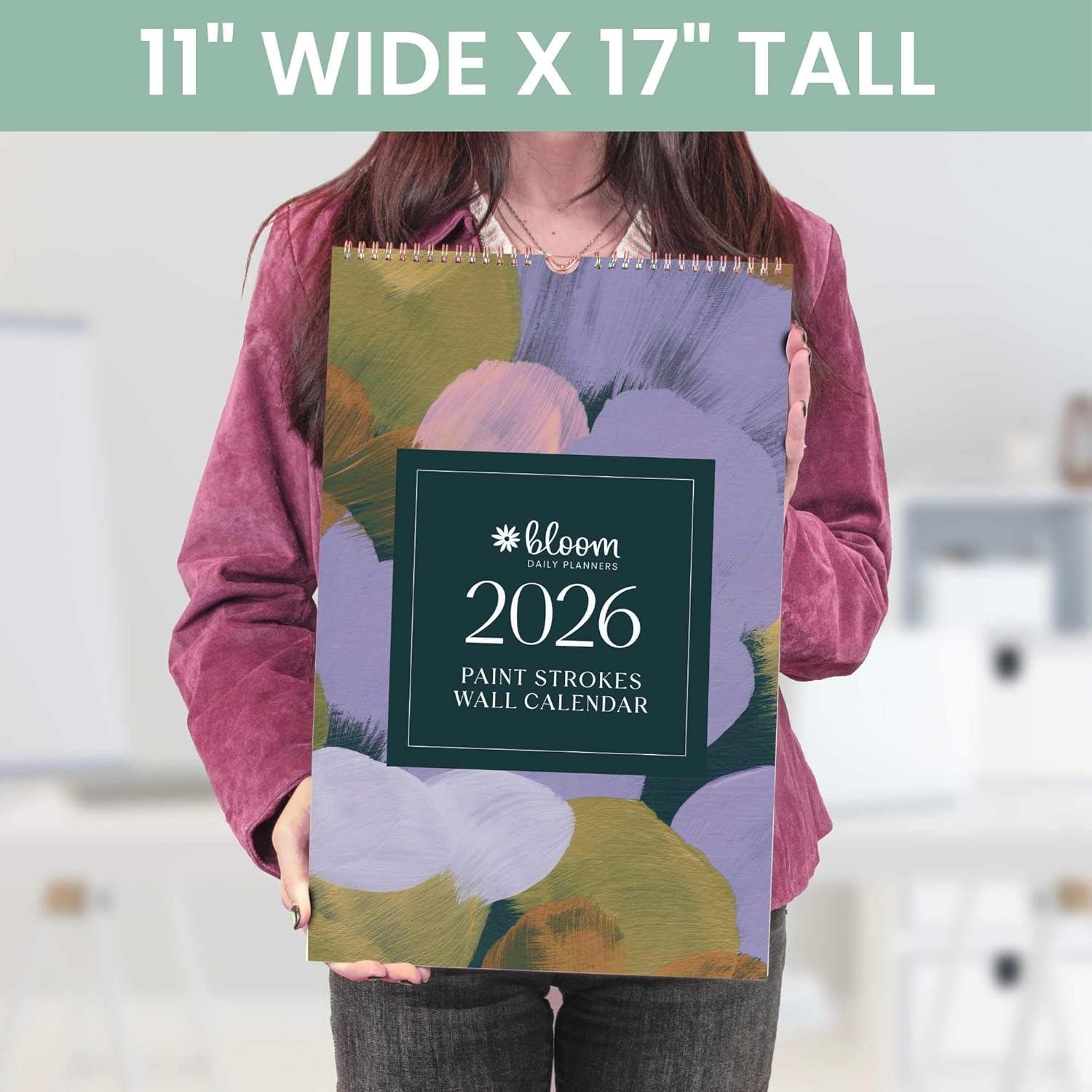 image:imagebloom daily planners 2026 Calendar Year Monthly Hanging Wall Calendar January through December 2026 Large 11 x 17 SeasonalPaint Strokes