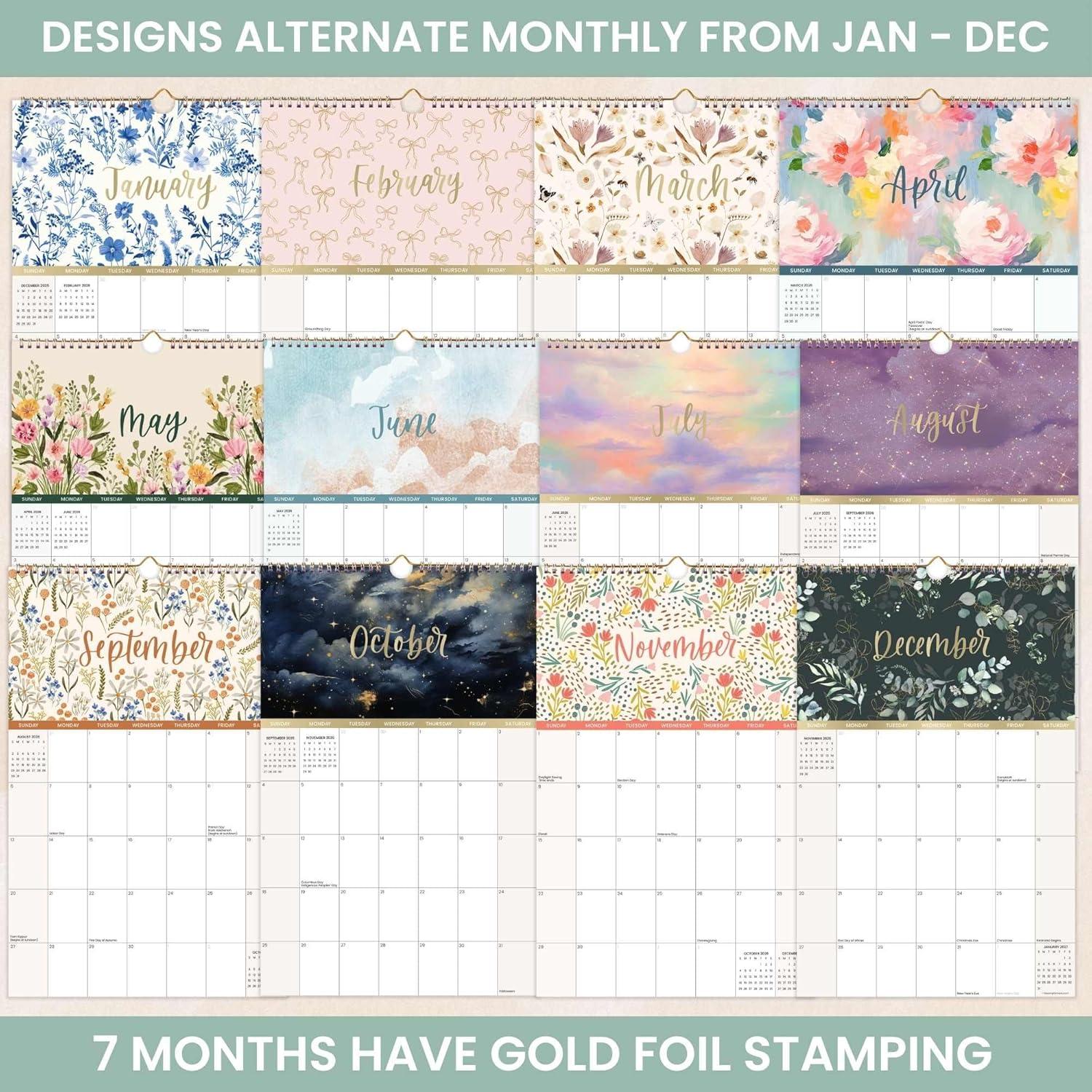 image:imagebloom daily planners 2026 Calendar Year Monthly Hanging Wall Calendar January through December 2026 Large 11 x 17 SeasonalSeasonal