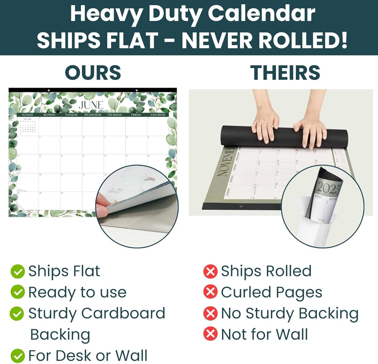 image:imagebloom daily planners 2026 Desk Calendar January to December Large Wall Calendar 21 x 16 Desktop amp Hanging Monthly Planner with Stickers for Home or Office Holiday IconsGreenery
