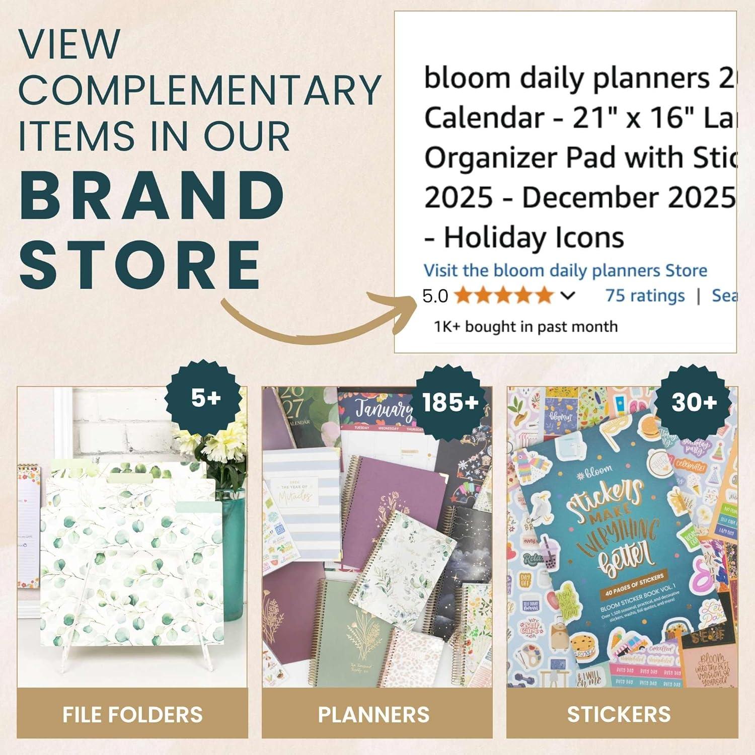 image:imagebloom daily planners 2026 Desk Calendar January to December Large Wall Calendar 21 x 16 Desktop amp Hanging Monthly Planner with Stickers for Home or Office Holiday IconsWatercolor