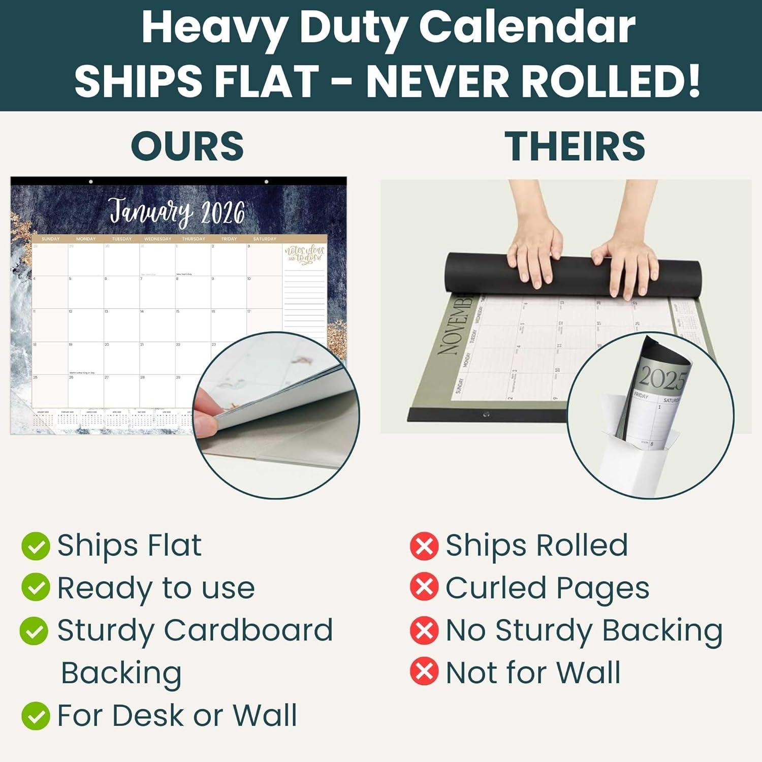 image:imagebloom daily planners 2026 Desk Calendar January to December Large Wall Calendar 21 x 16 Desktop amp Hanging Monthly Planner with Stickers for Home or Office Holiday IconsWatercolor