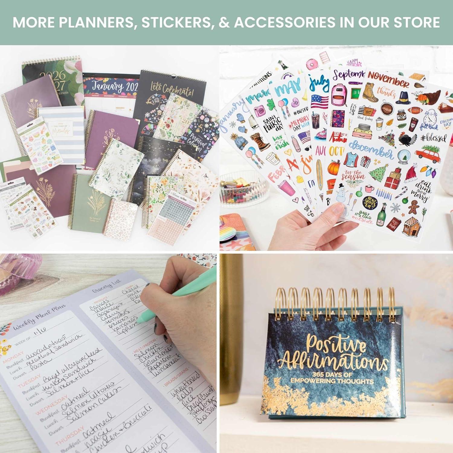 image:imagebloom daily planners 2026 Hardcover Calendar Year Goal amp Vision Planner January to December Monthly amp Weekly Agenda Organizer 75 x 9 Beige BouquetWhite Eucalyptus