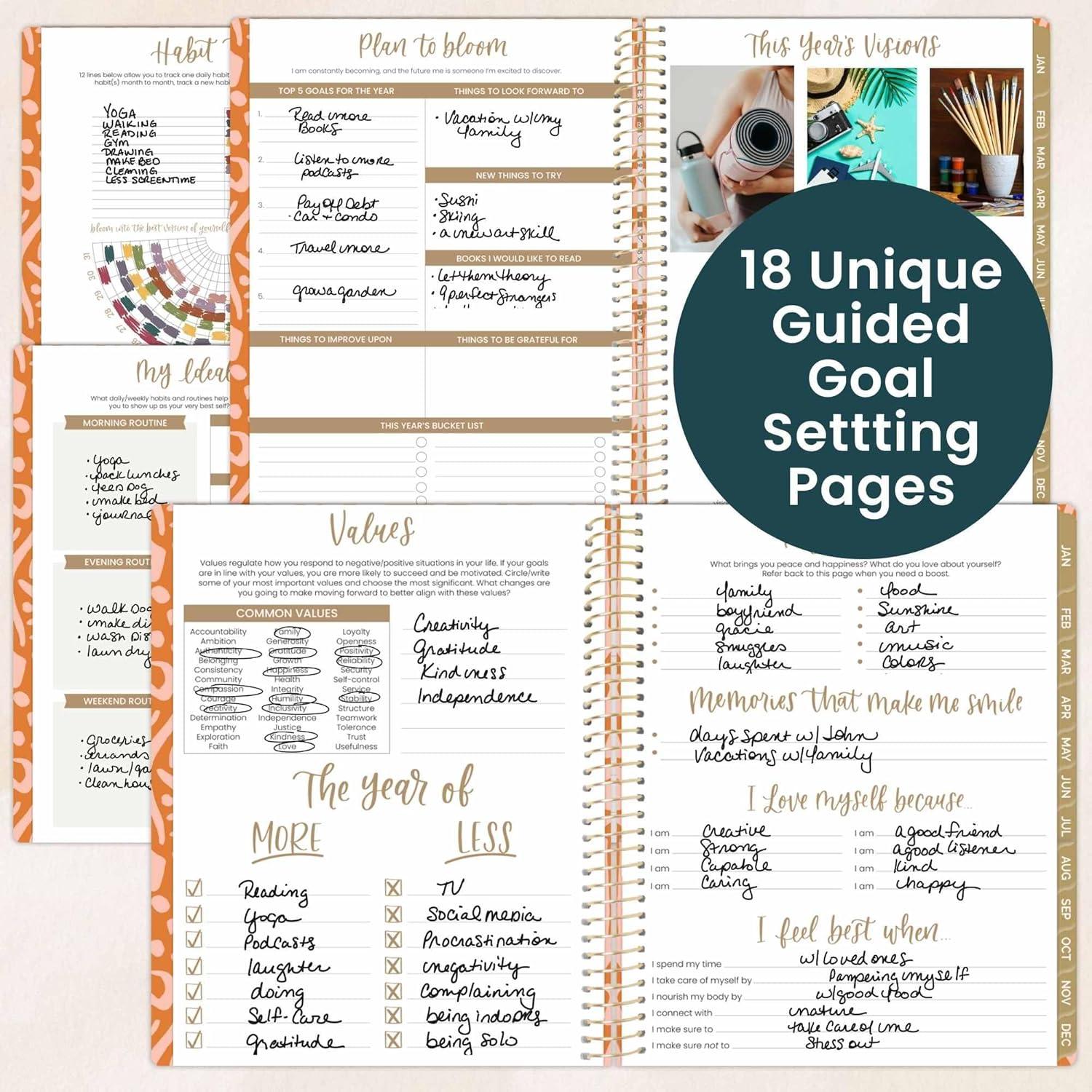 image:imagebloom daily planners 2026 Planner January December Calendar Year Organizer 55 x 825 Weekly amp Monthly Agenda Book with Stickers amp Bookmark Brilliant BrushstrokesMoments of Grace
