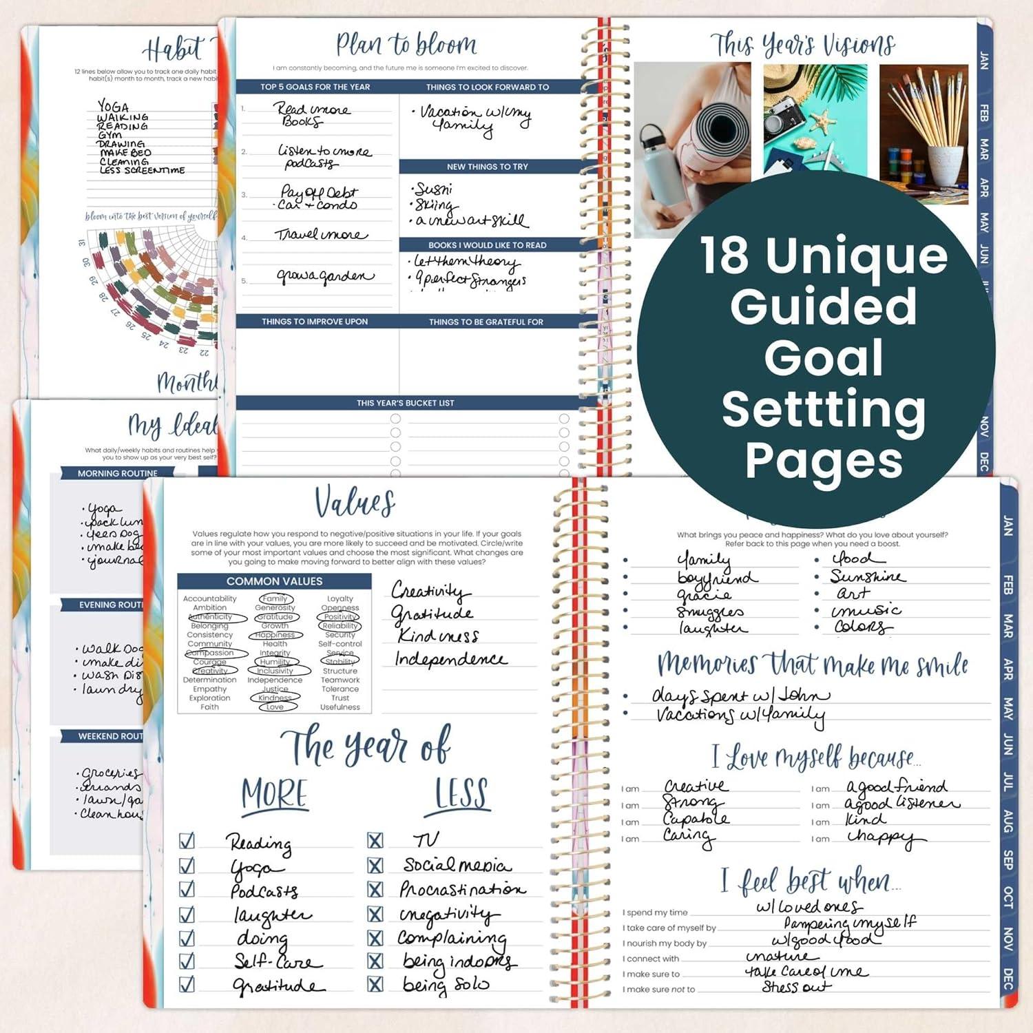 image:imagebloom daily planners 2026 Planner January December Calendar Year Organizer 55 x 825 Weekly amp Monthly Agenda Book with Stickers amp Bookmark Brilliant BrushstrokesBrilliant Brushstrokes