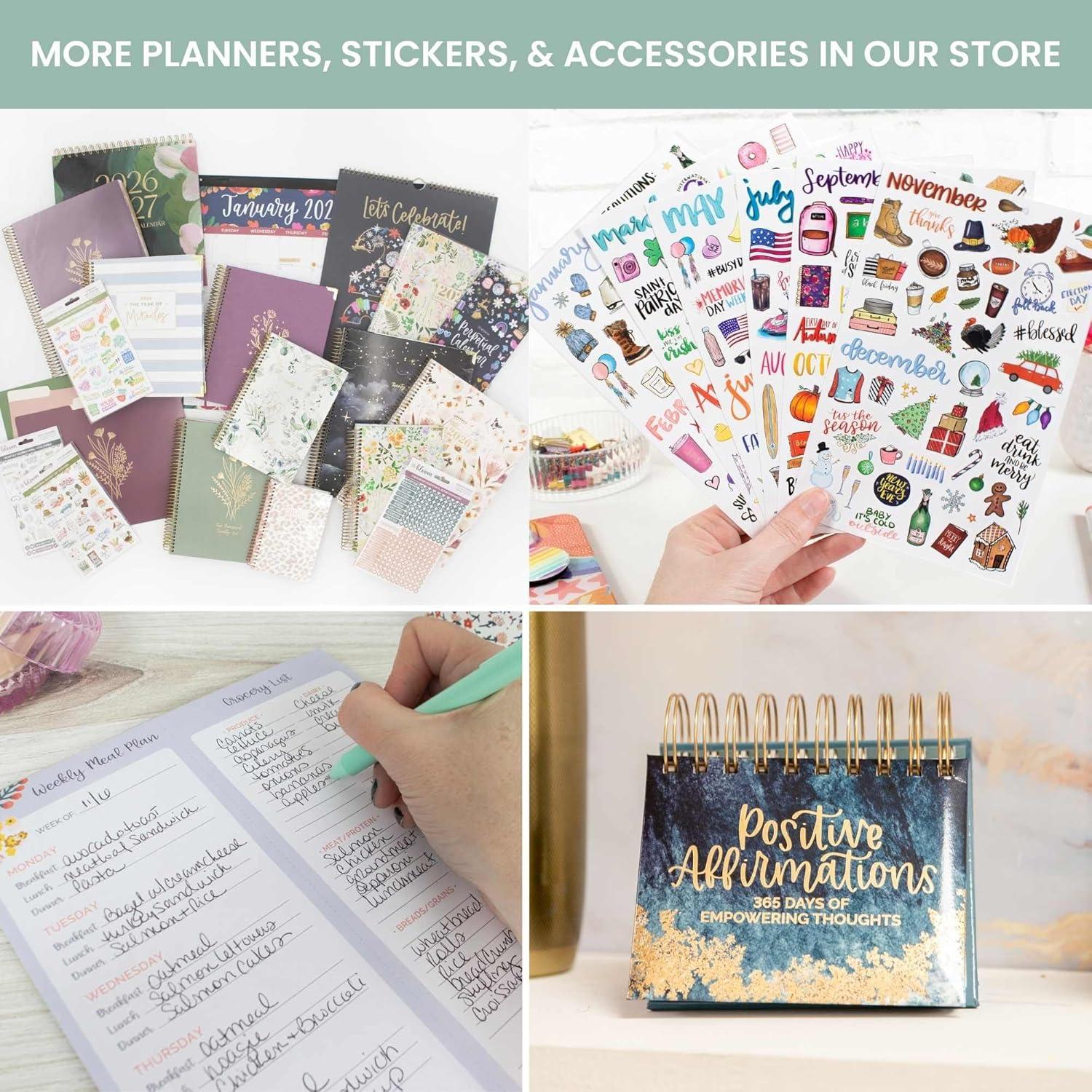 image:imagebloom daily planners 2026 Planner January December Calendar Year Organizer 55 x 825 Weekly amp Monthly Agenda Book with Stickers amp Bookmark Brilliant BrushstrokesTan Leopard