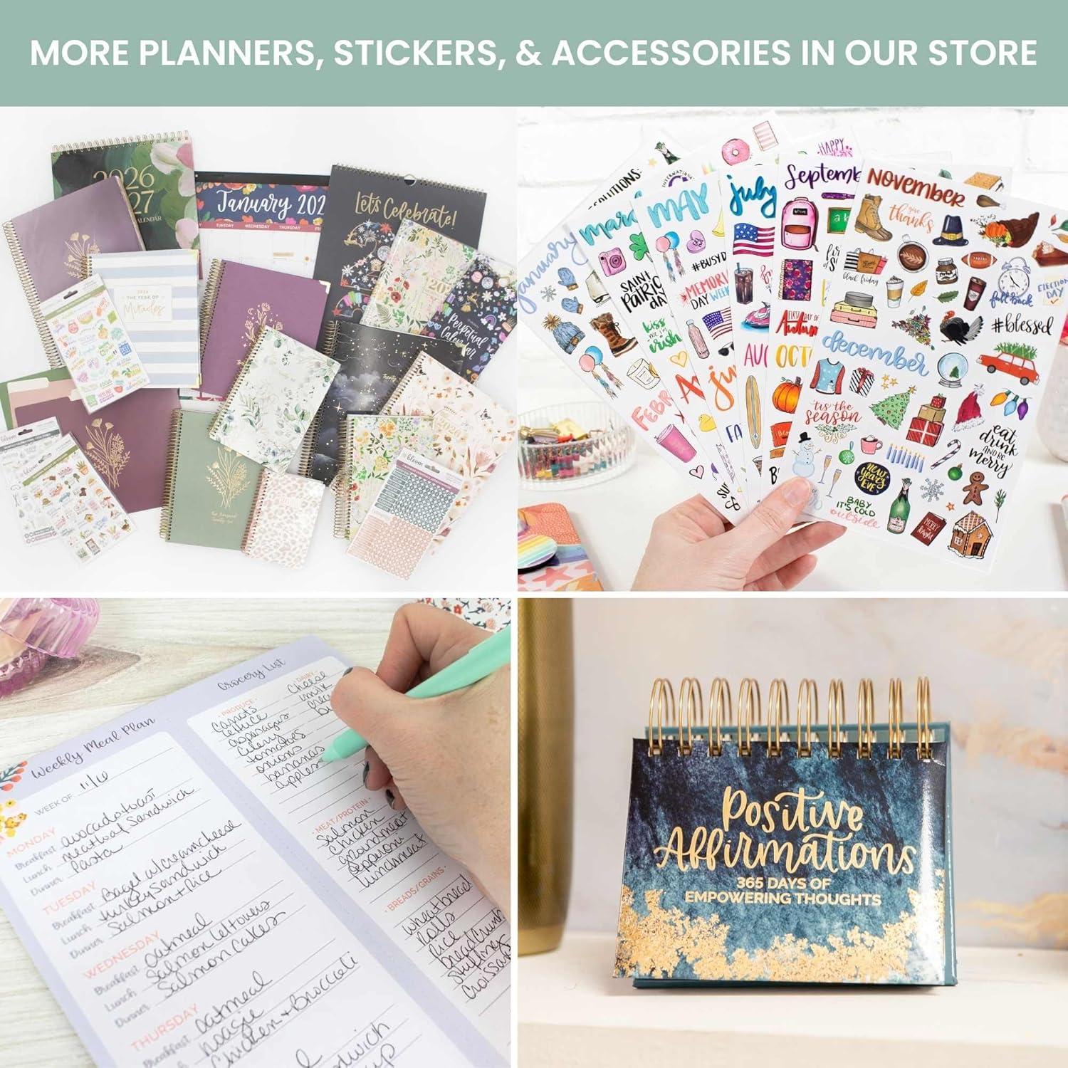 image:imagebloom daily planners 2026 Planner January December Calendar Year Organizer 55 x 825 Weekly amp Monthly Agenda Book with Stickers amp Bookmark Brilliant BrushstrokesTan Leopard