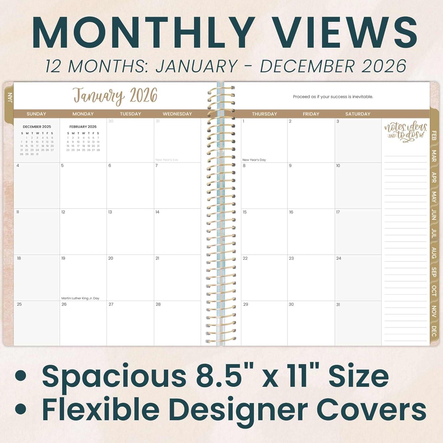 image:imagebloom daily planners 2026 Planner January December Calendar Year Organizer 55 x 825 Weekly amp Monthly Agenda Book with Stickers amp Bookmark Mystical MountainsOcean Oasis