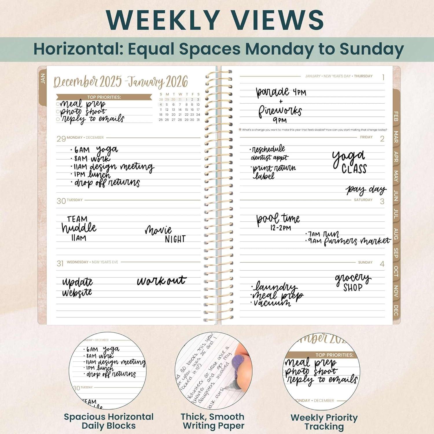 image:imagebloom daily planners 2026 Planner January December Calendar Year Organizer 55 x 825 Weekly amp Monthly Agenda Book with Stickers amp Bookmark Mystical MountainsOcean Oasis