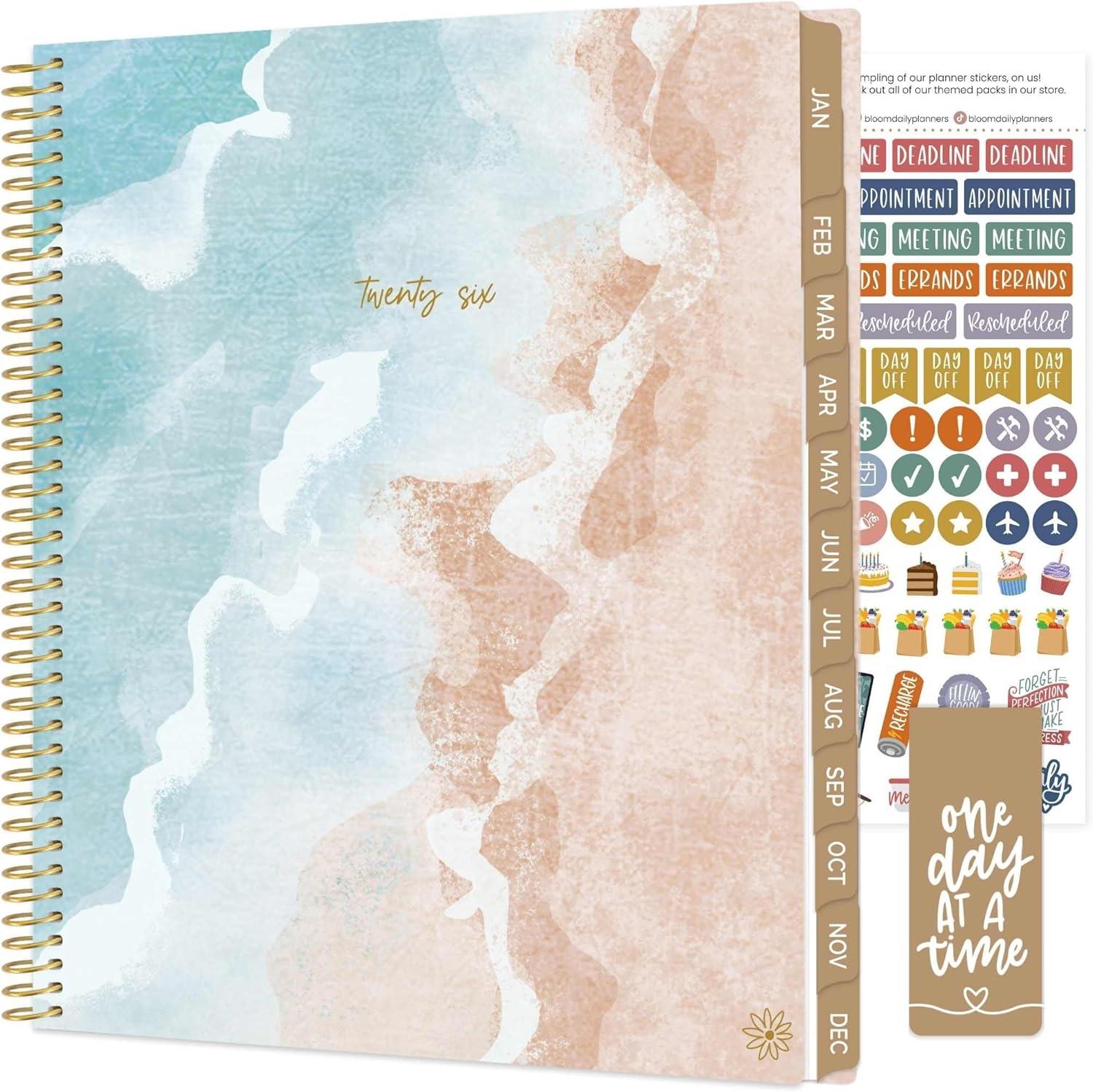 image:imagebloom daily planners 2026 Planner January December Calendar Year Organizer 55 x 825 Weekly amp Monthly Agenda Book with Stickers amp Bookmark Mystical MountainsOcean Oasis