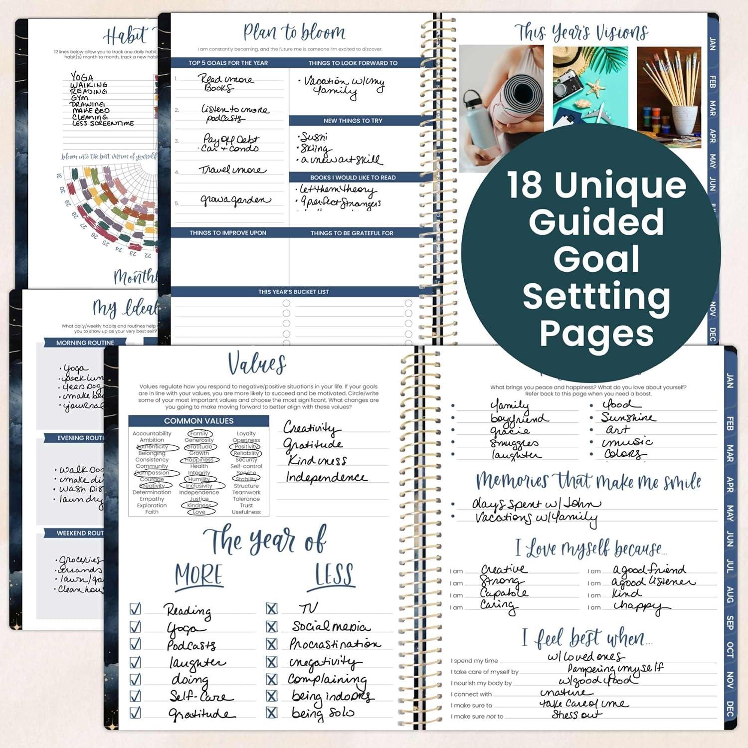 image:imagebloom daily planners 2026 Planner January to December 85 x 11 Weekly amp Monthly Dated Agenda Organizer Book with Stickers amp Tabs Flexible Soft Cover Good Things Are ComingMidnight Sky
